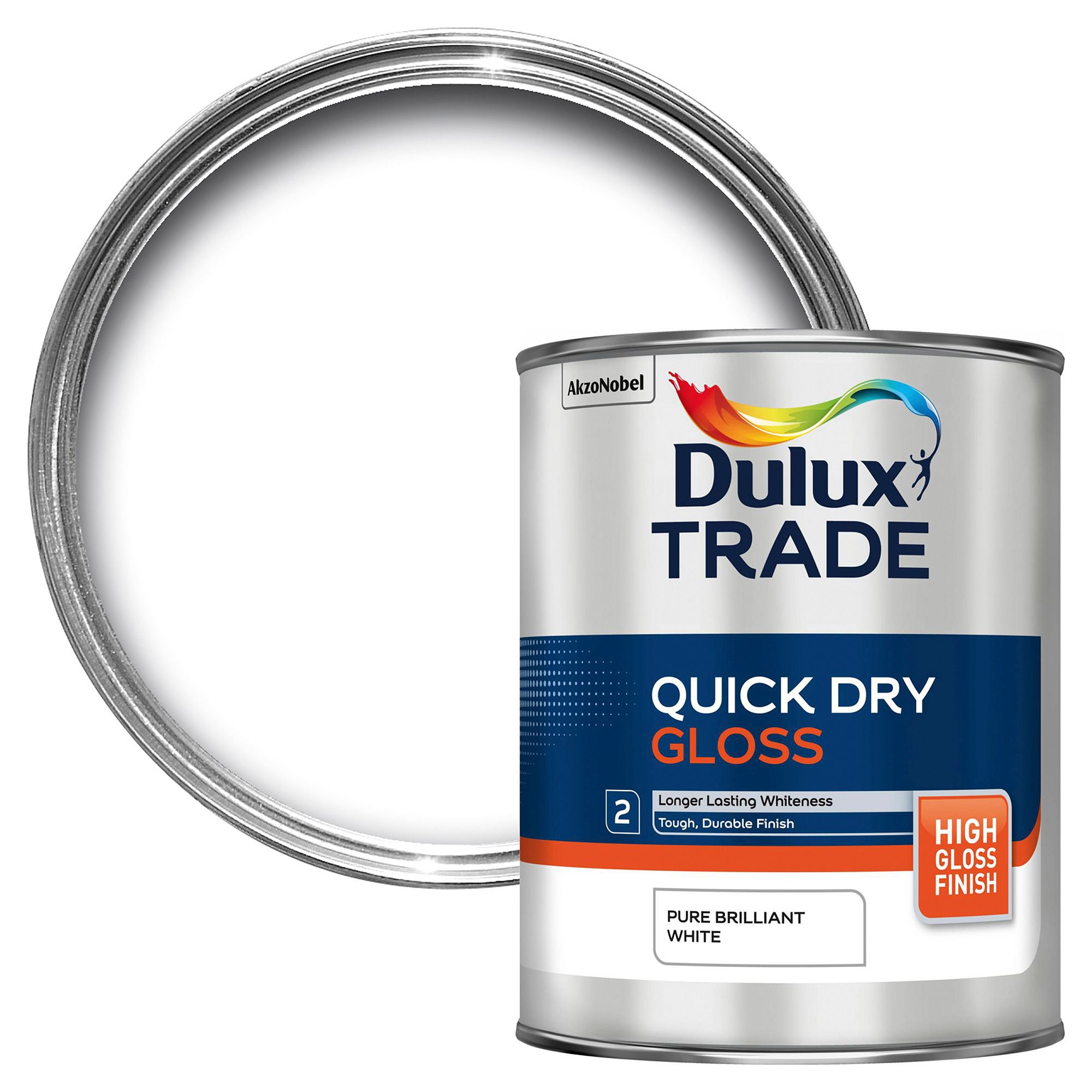 Dulux Trade Pure Brilliant White Gloss Quick Dry 1l Departments Diy At Bandq 4769