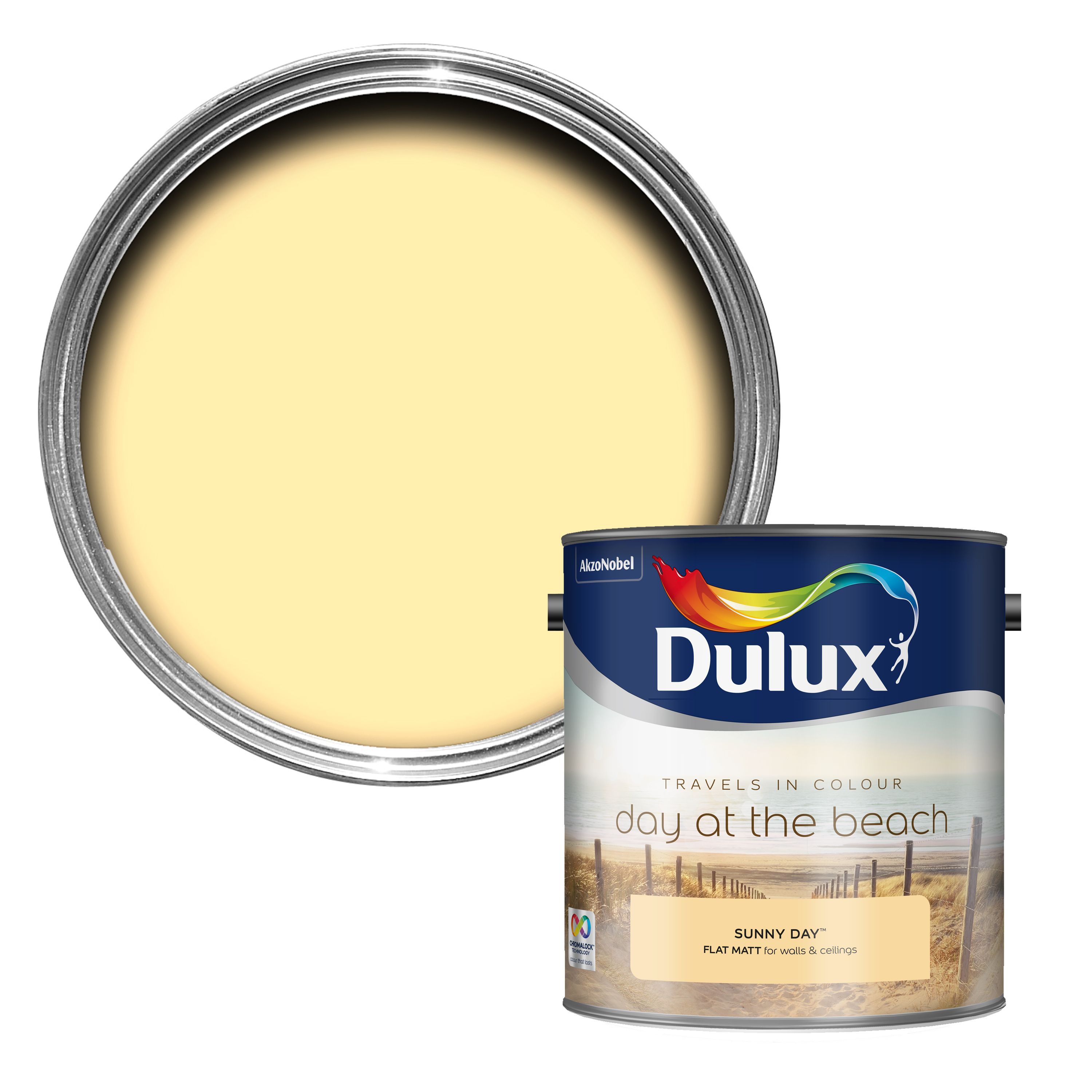 Dulux Travels In Colour Sunny Day Yellow Matt Emulsion Paint 2.5L ...