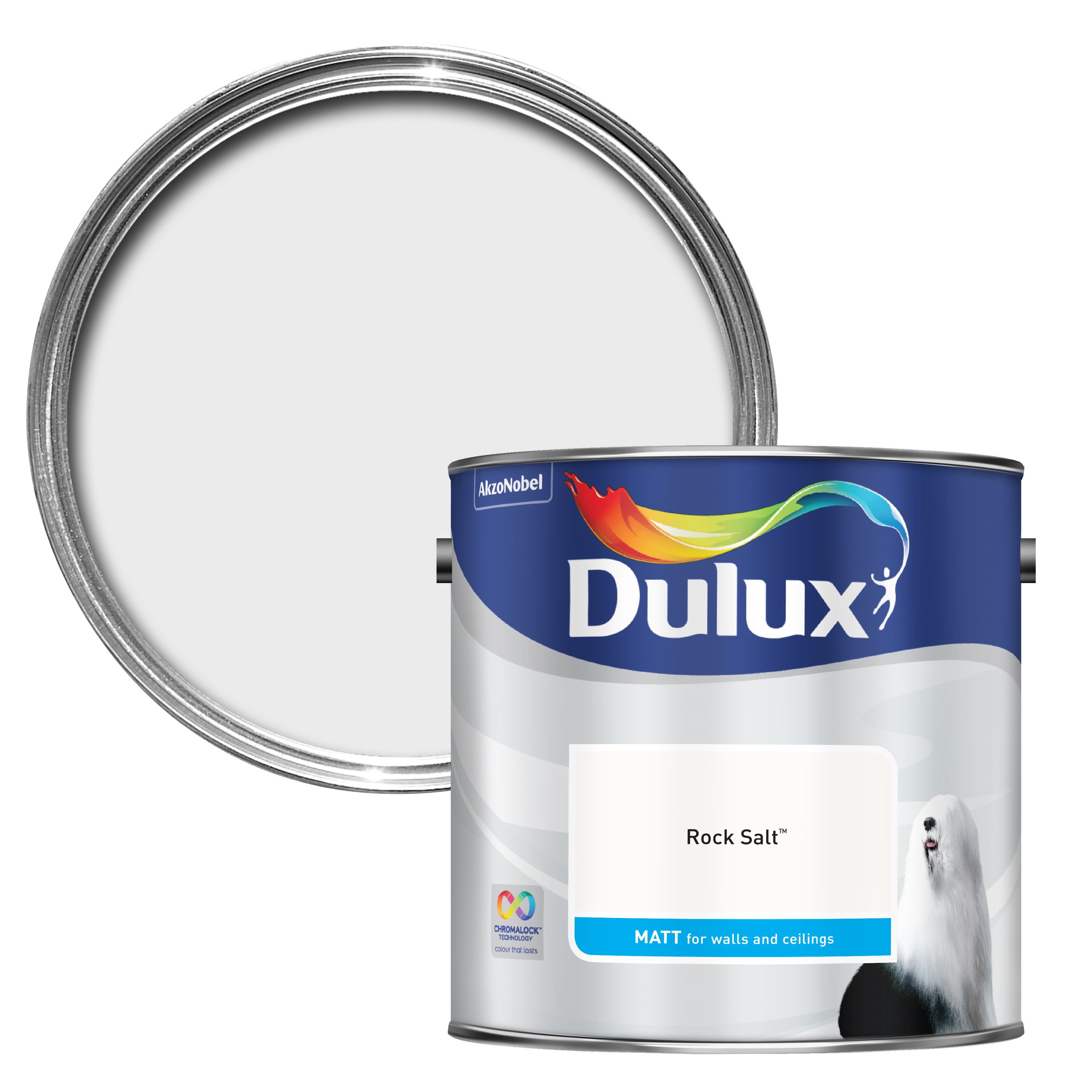 Dulux Rock Salt Matt Emulsion Paint 2 5l Departments Diy At B Q