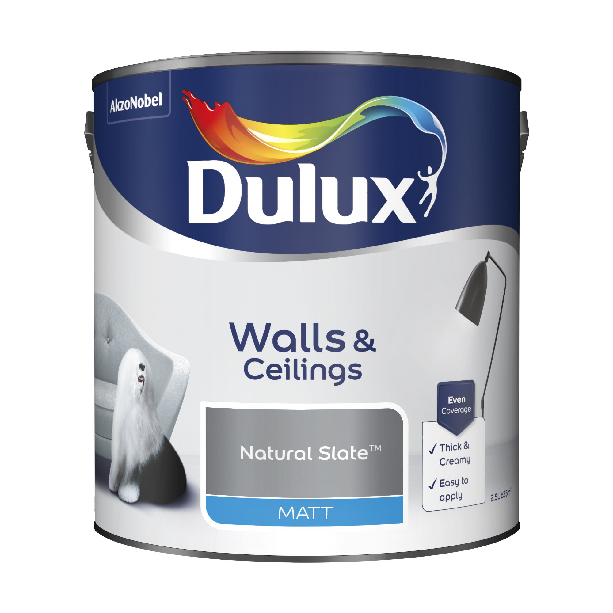 Dulux Natural slate Matt Emulsion paint, 2.5L Departments TradePoint