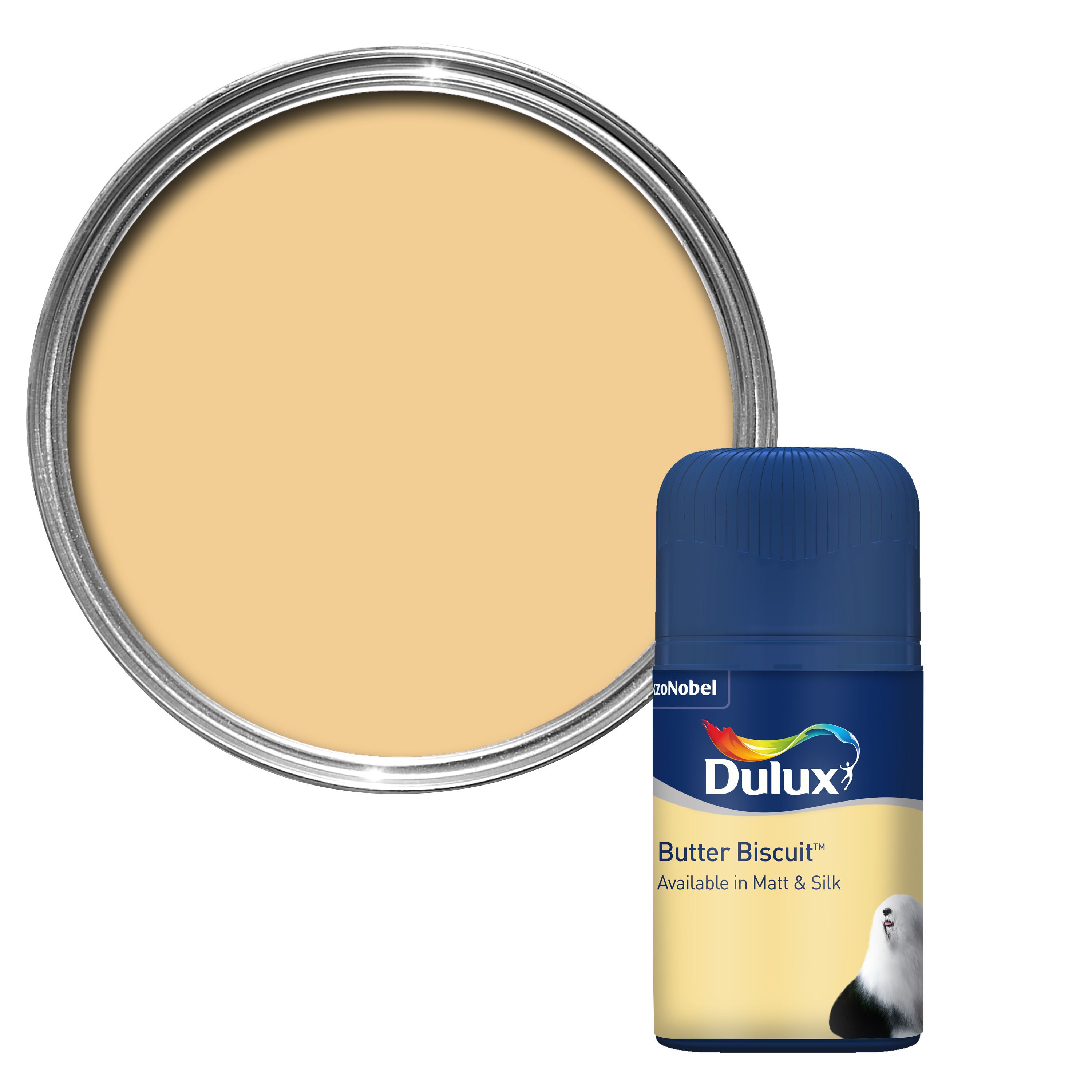 Dulux Butter biscuit Matt Paint 0.05L Tester pot Departments DIY at B&Q