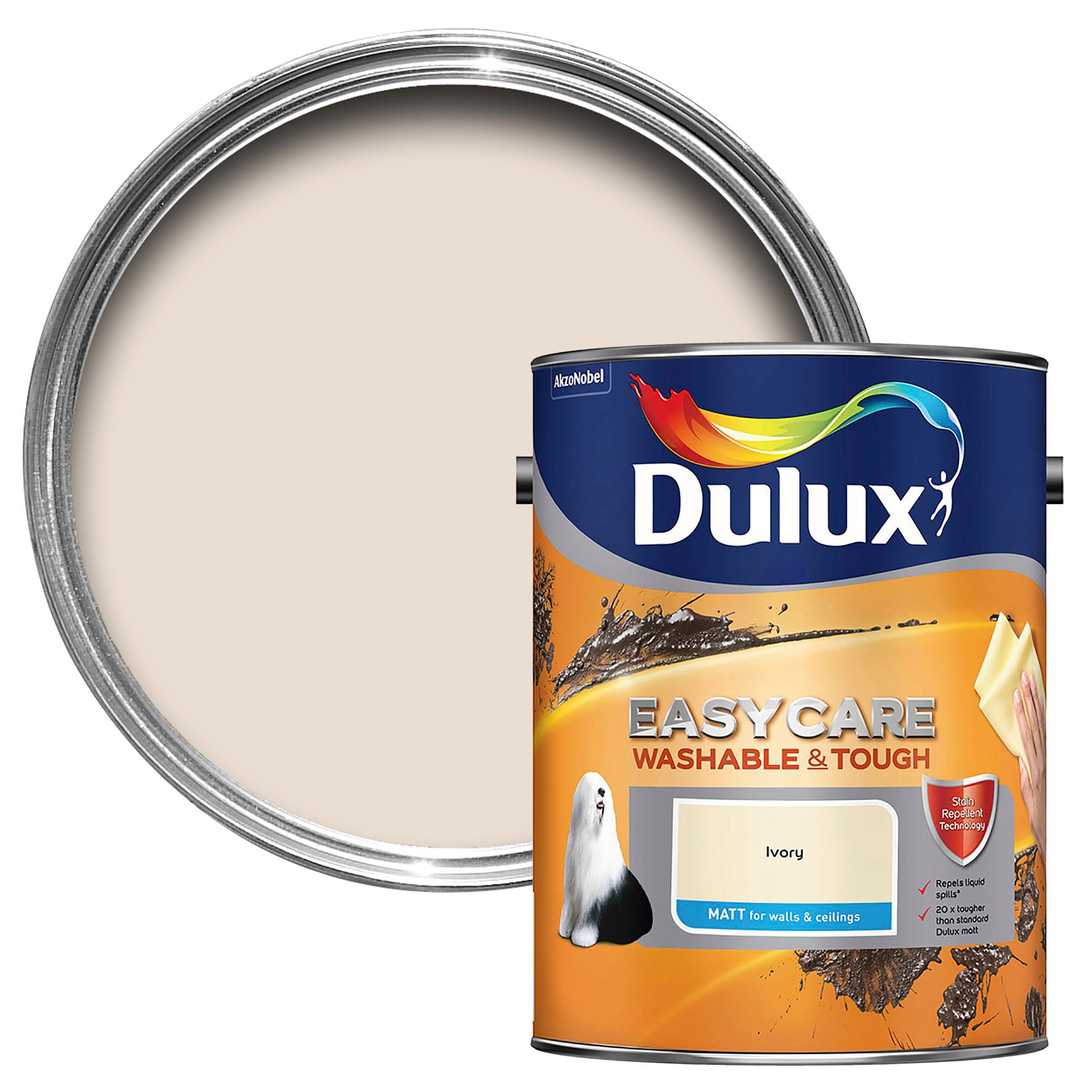  Easycare Ivory Matt Emulsion paint 5 L | Departments | DIY at B&Q