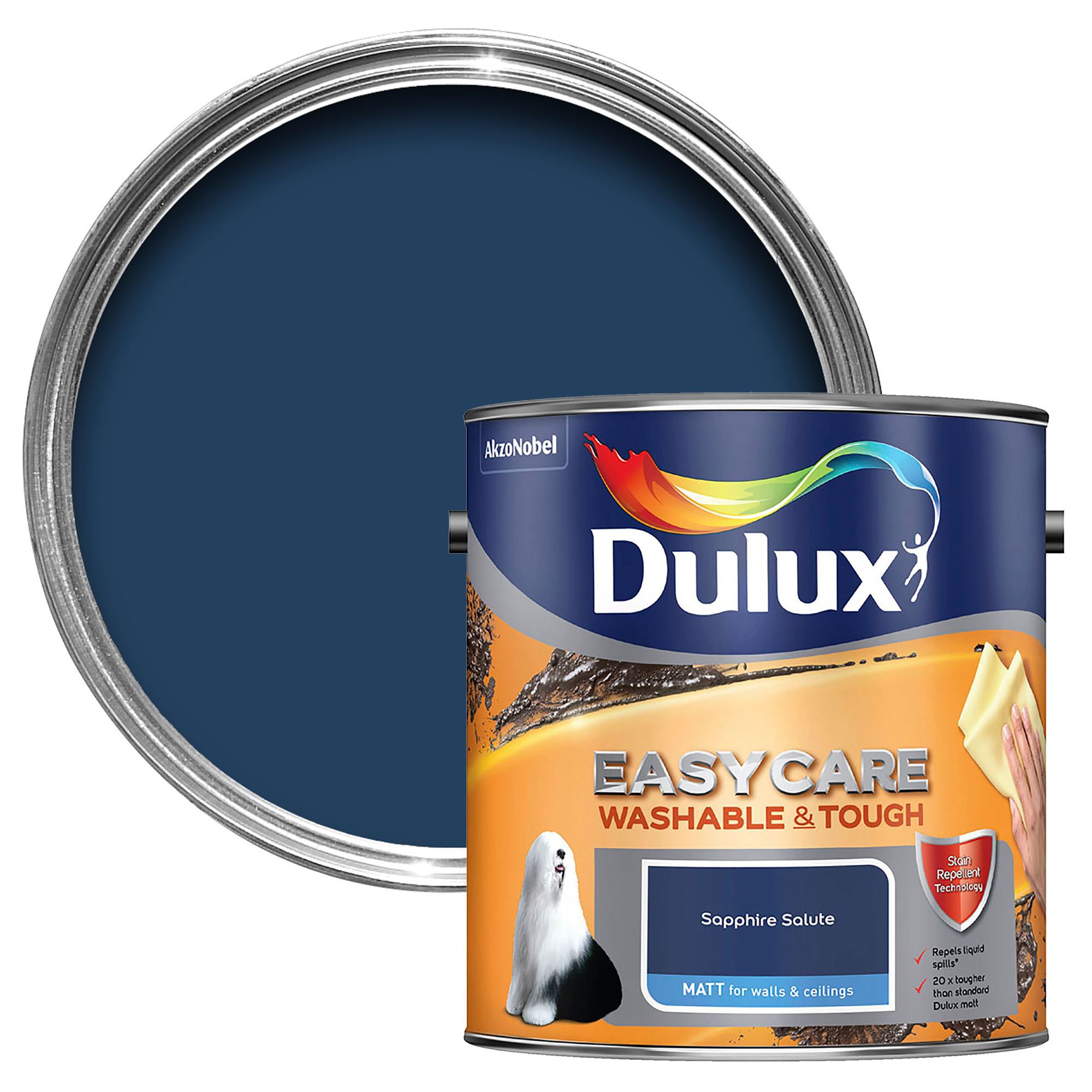 dulux easycare sapphire salute matt emulsion paint 2.5l