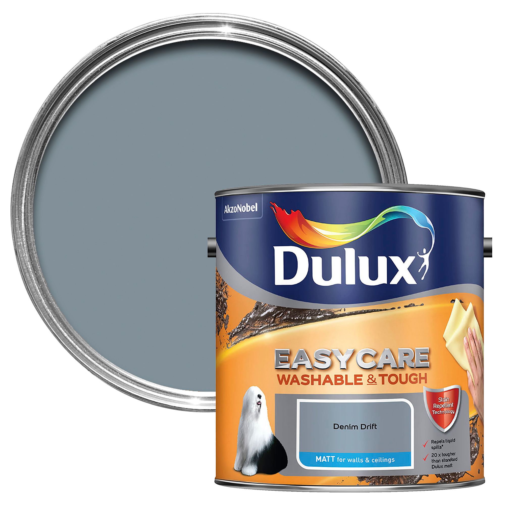 Dulux Easycare Denim Drift Matt Emulsion Paint 2 5l Departments Diy At B Q