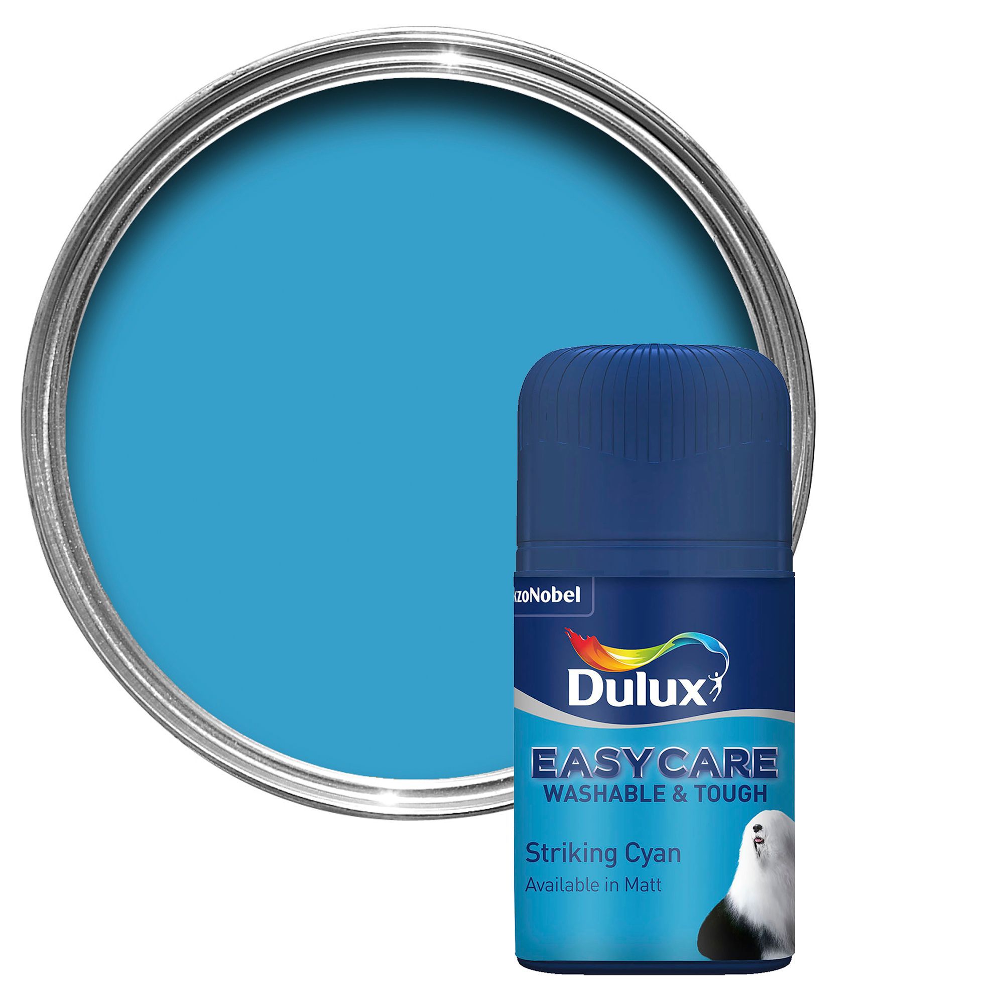 Dulux Easycare Striking Cyan Matt Emulsion Paint 0.05L Tester Pot
