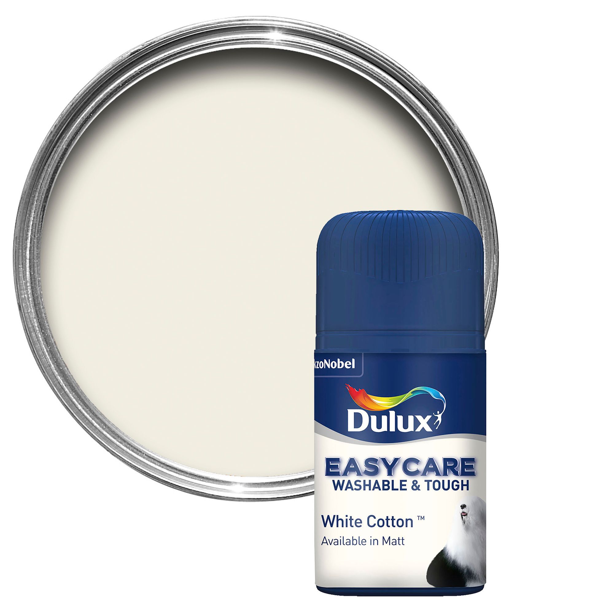 Dulux Easycare White Cotton Matt Emulsion Paint 0.05L Tester Pot