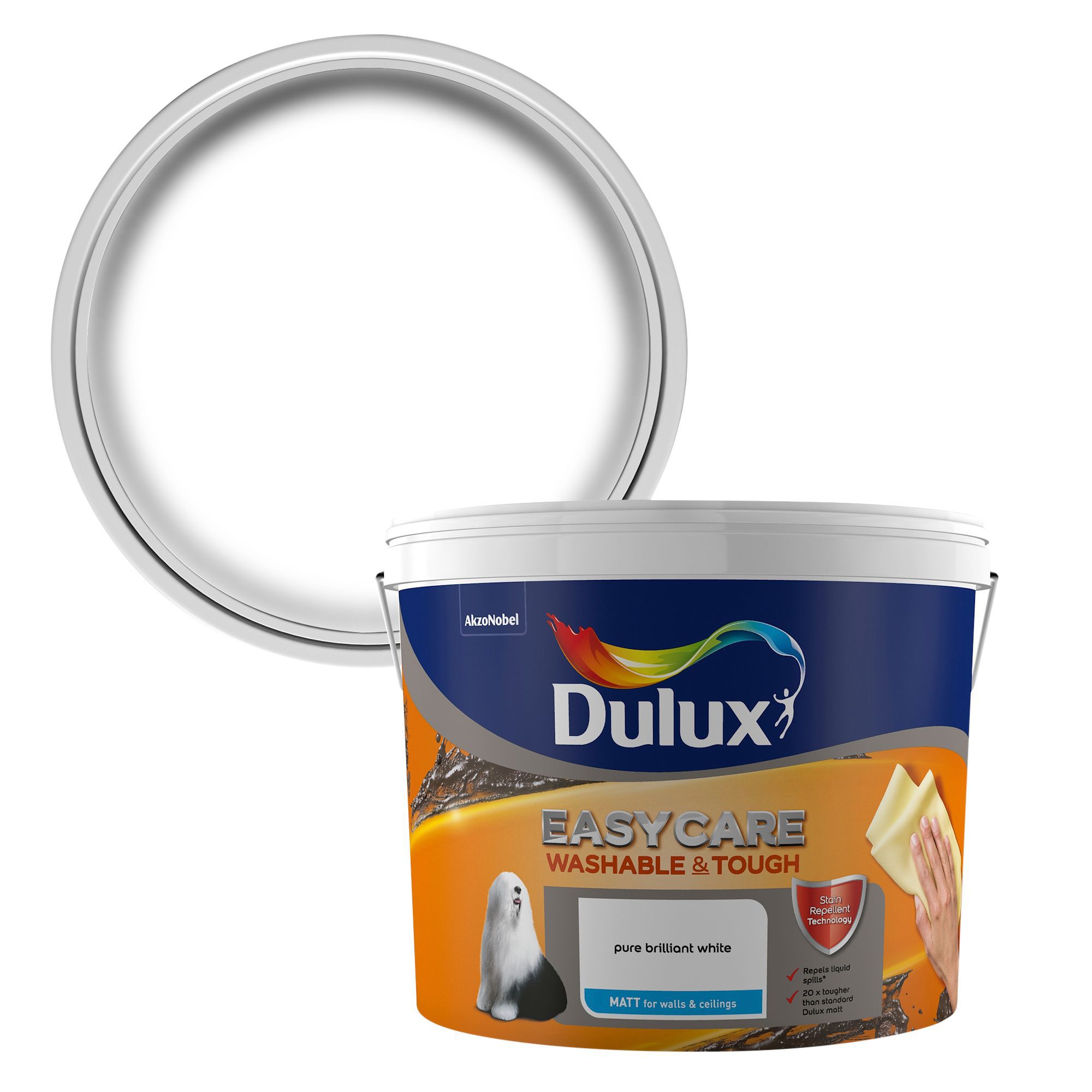 Dulux Easycare Brilliant White Matt Emulsion Paint 10l Departments Diy At B Q