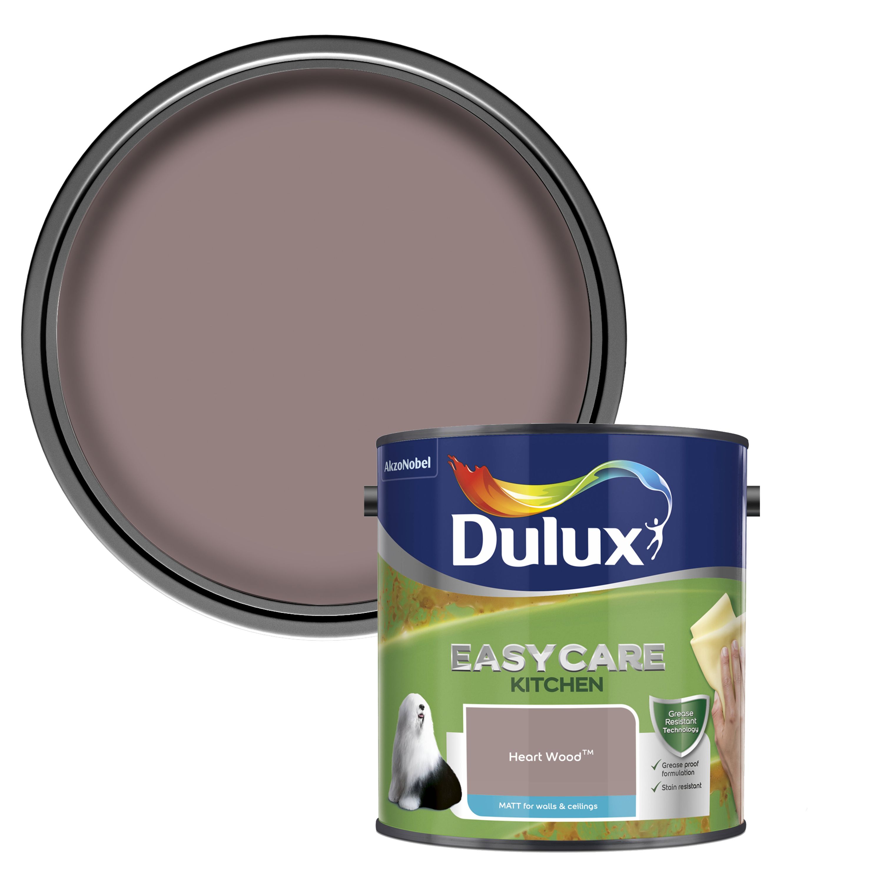 Dulux Easycare kitchen Heart wood Matt Emulsion paint 2.5L