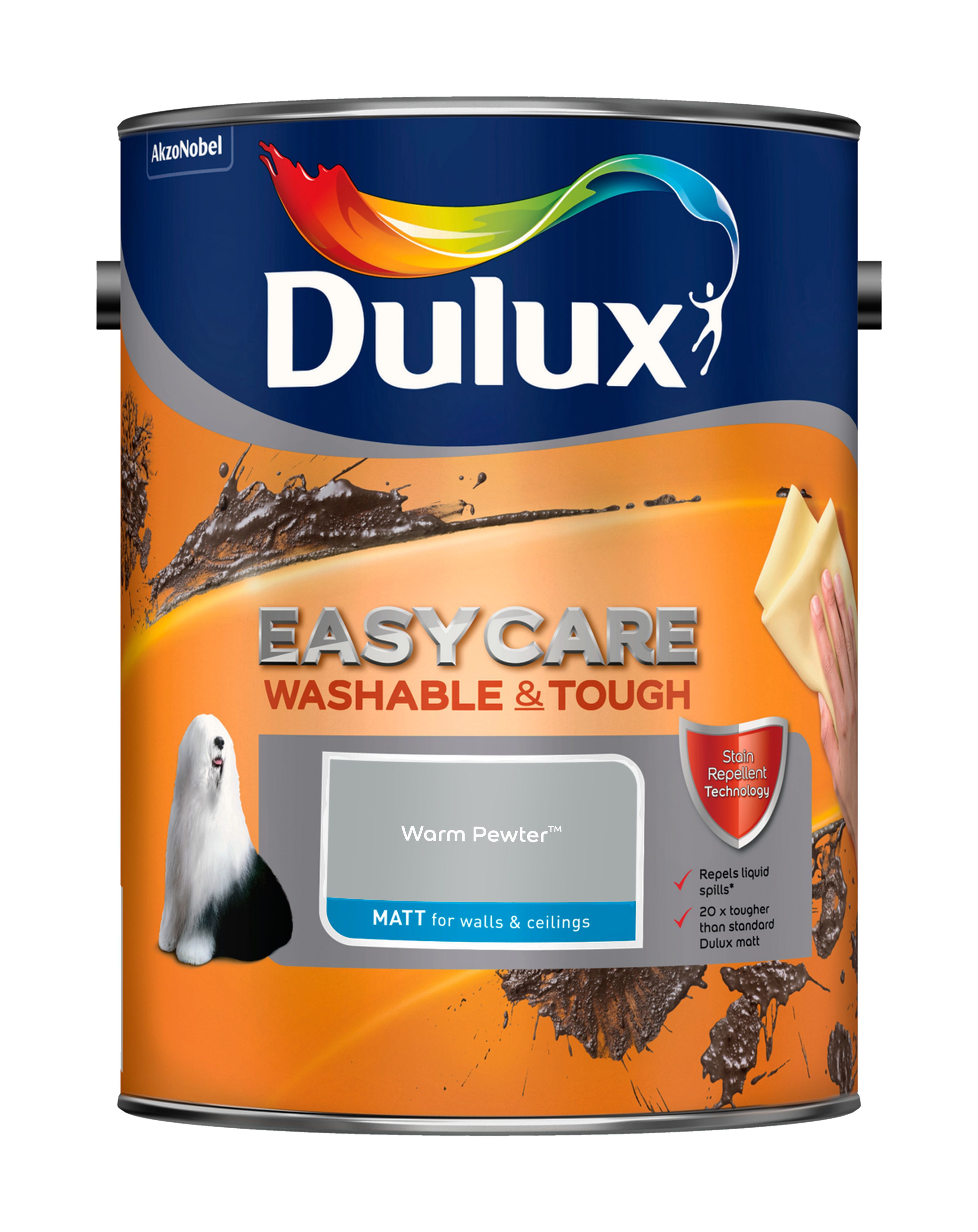 Dulux Easycare Warm pewter Matt Emulsion paint 5L Departments DIY