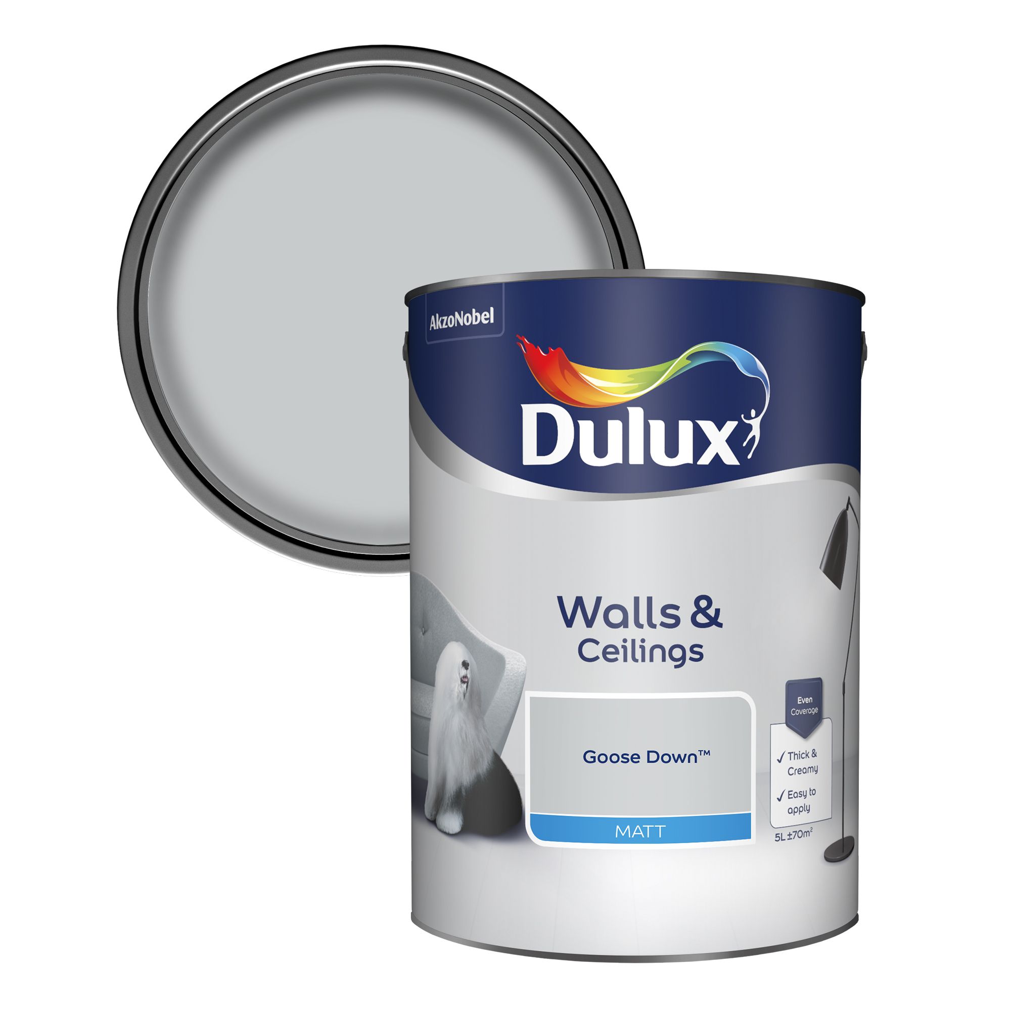 Dulux Goose Down Matt Emulsion Paint 5l Departments Diy At B Q