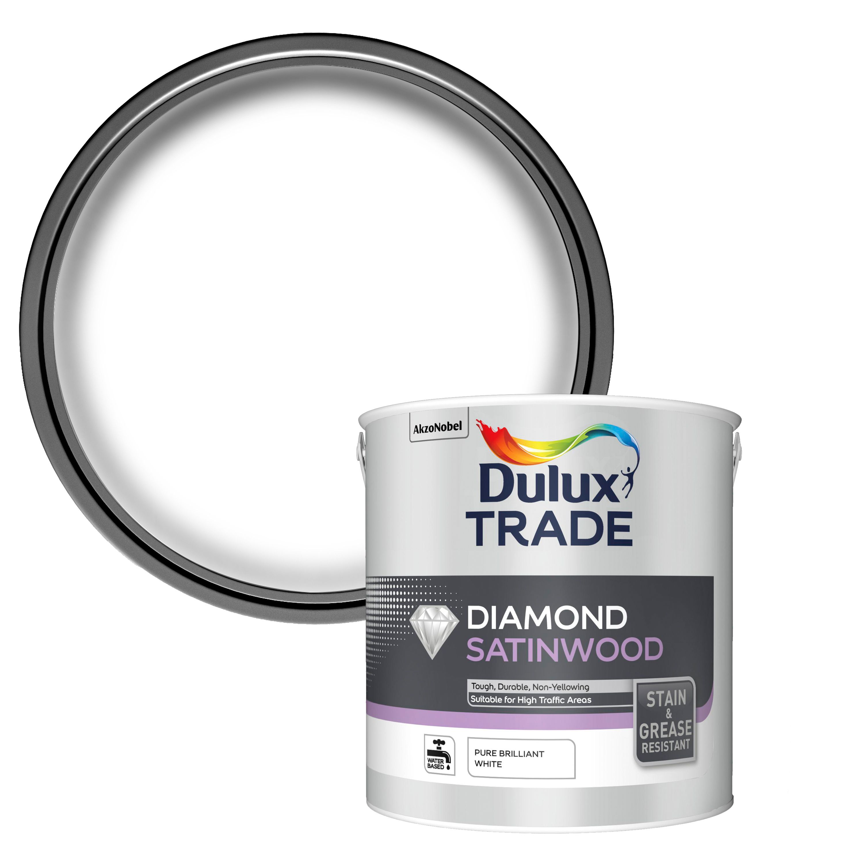  Dulux  Trade Diamond  Pure brilliant white Satinwood paint  2 