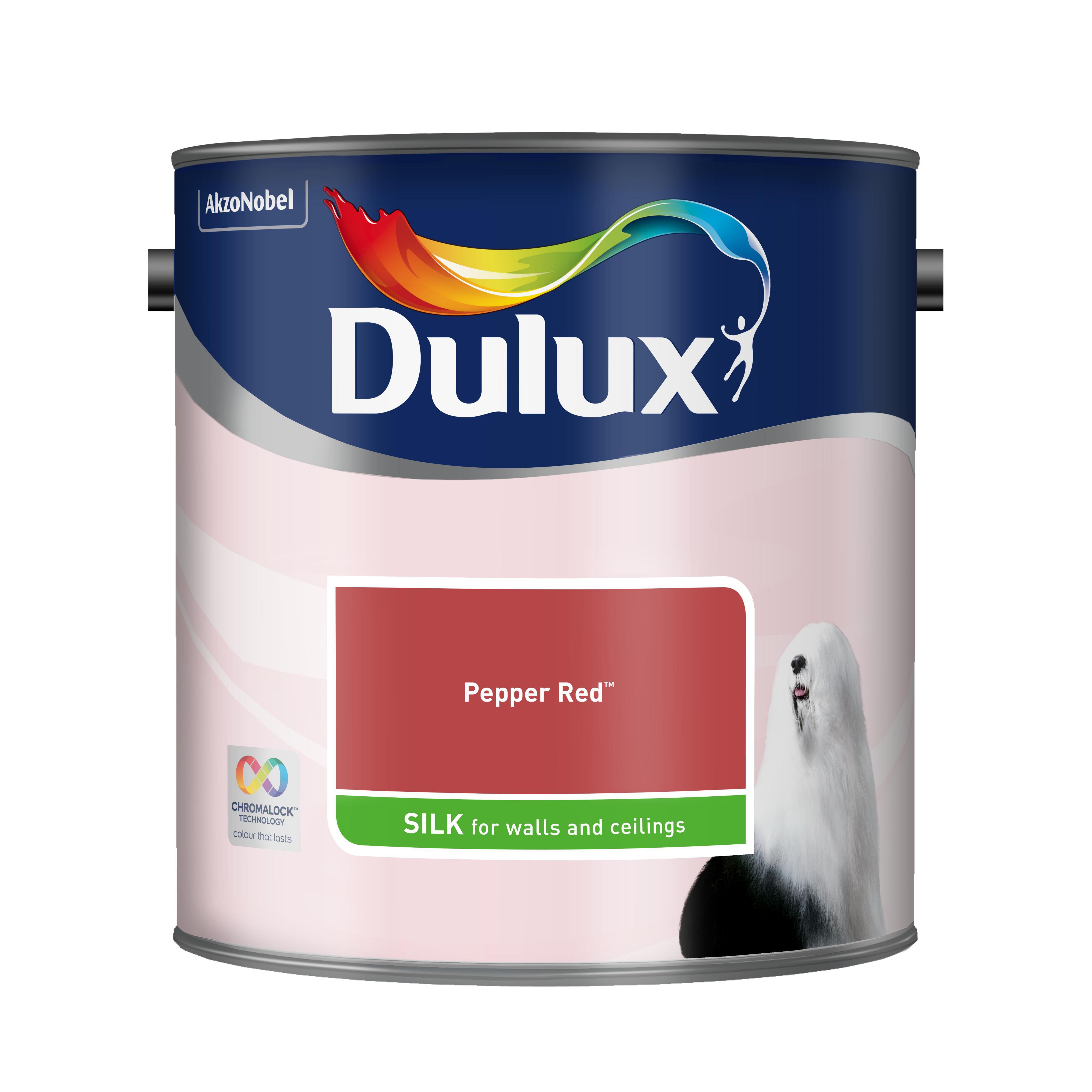 Dulux Pepper red Silk Emulsion paint 2.5L Departments DIY at B&Q