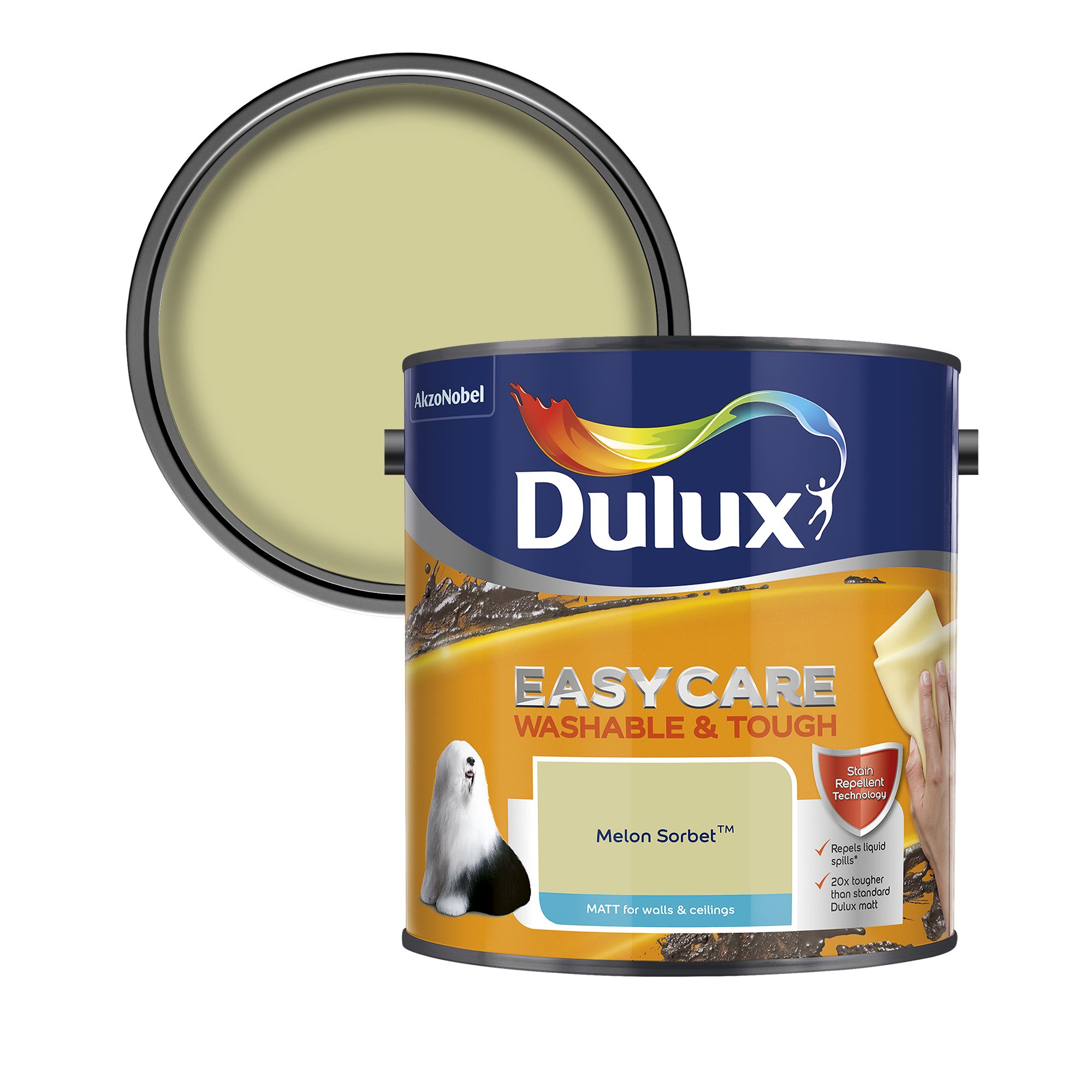 Dulux Easycare Melon sorbet Matt Emulsion paint 2.5L Departments
