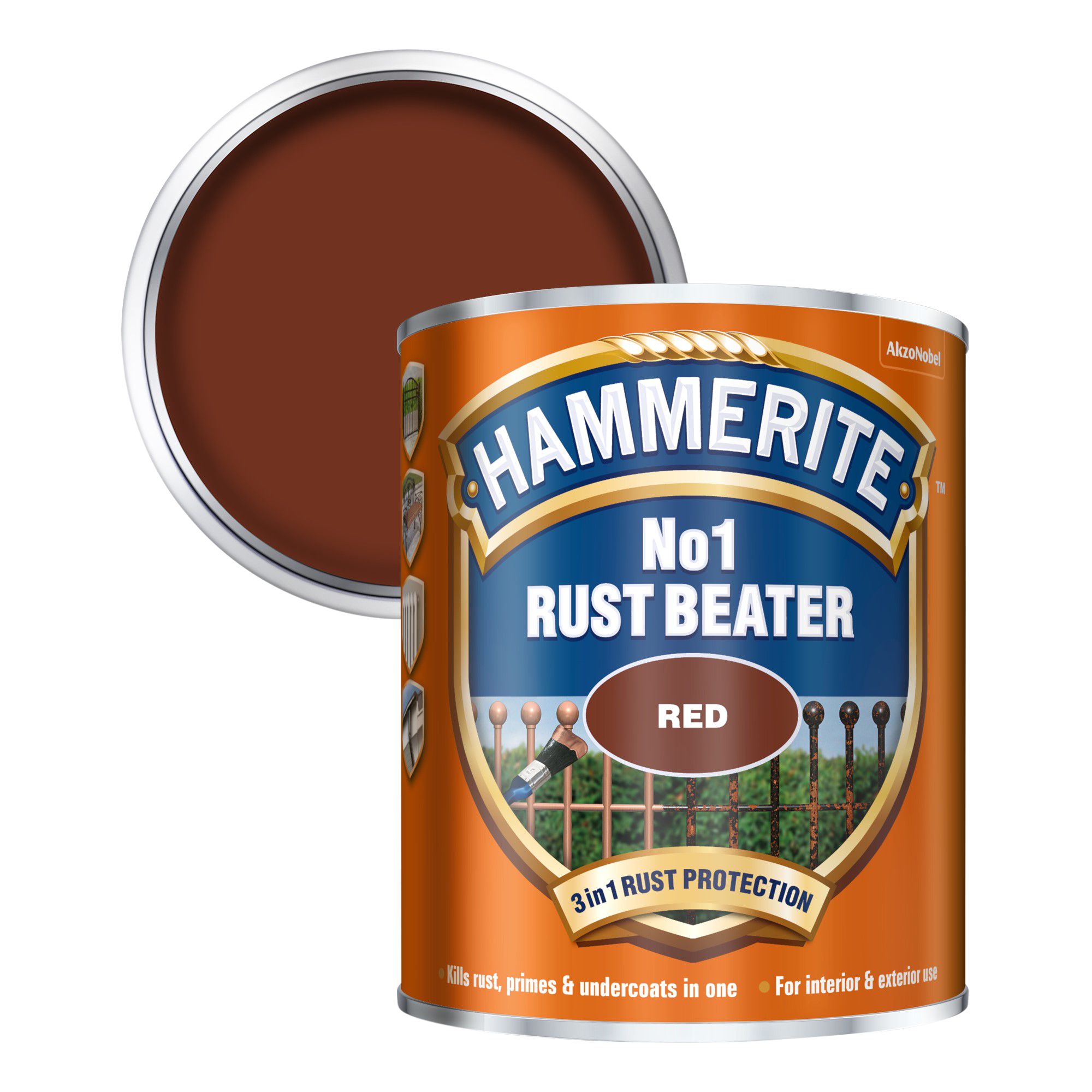Hammerite rust beater грунт антикоррозийный коричневый для черных металлов фото 4