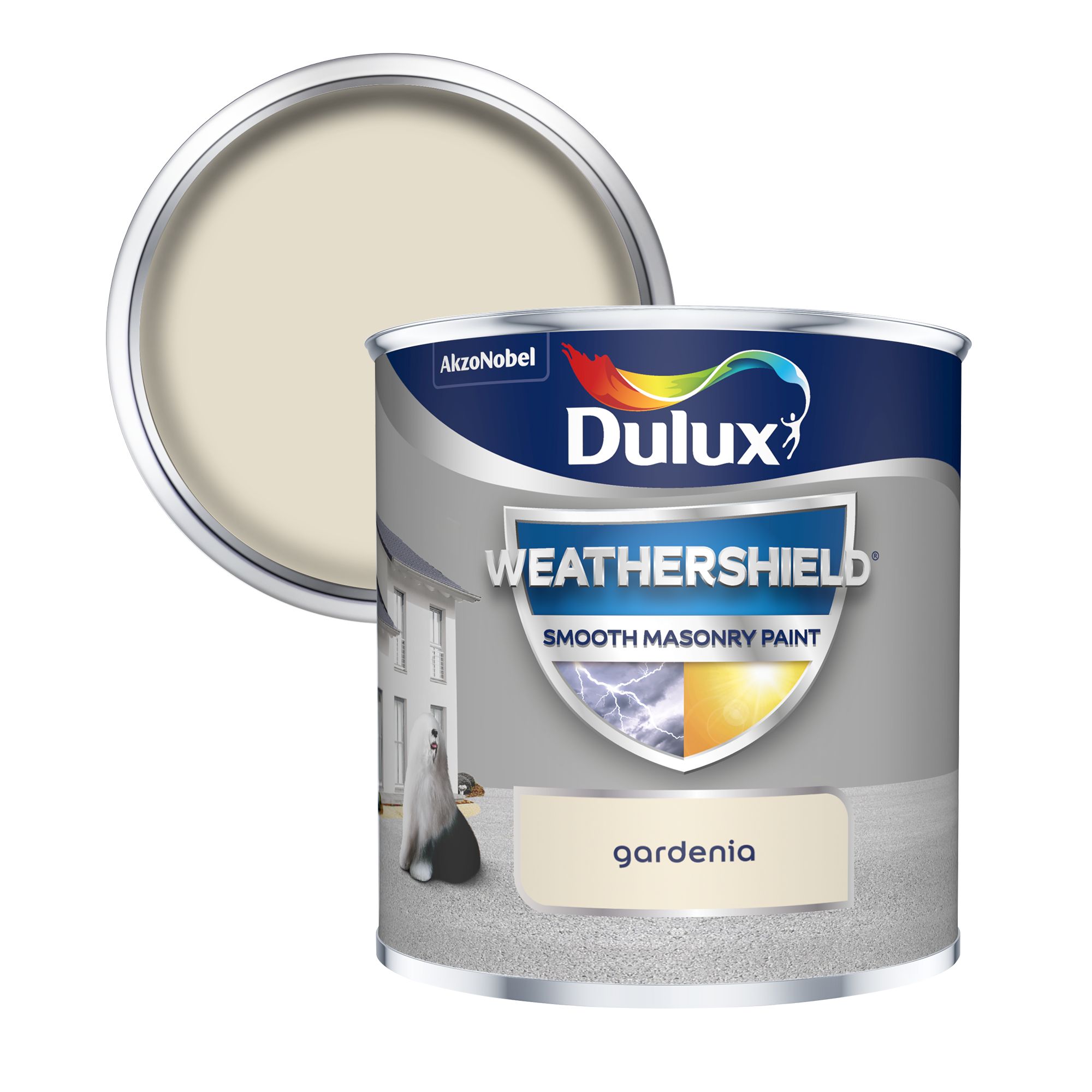 Dulux Weathershield Gardenia Smooth Matt Masonry paint, 0.25L Tester