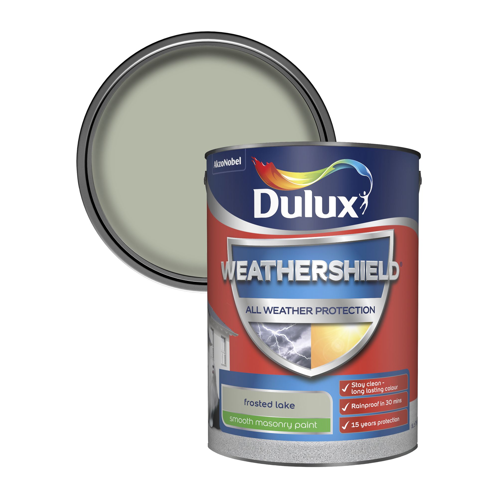 Dulux Weathershield Frosted lake Smooth Matt Masonry paint 5L