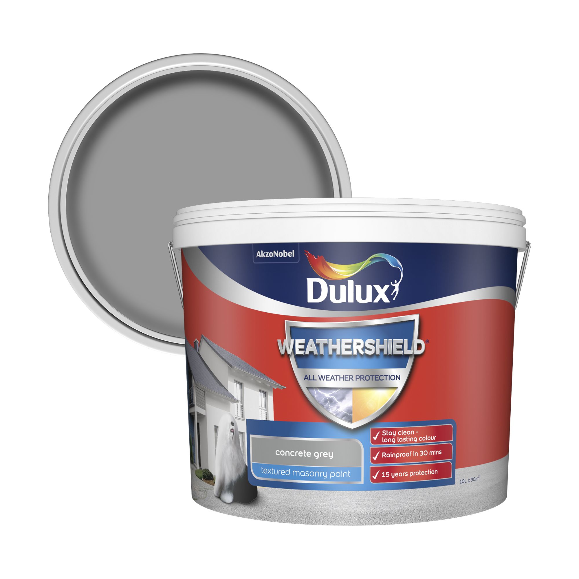  Dulux  Weathershield  Concrete  grey Textured Matt Masonry  