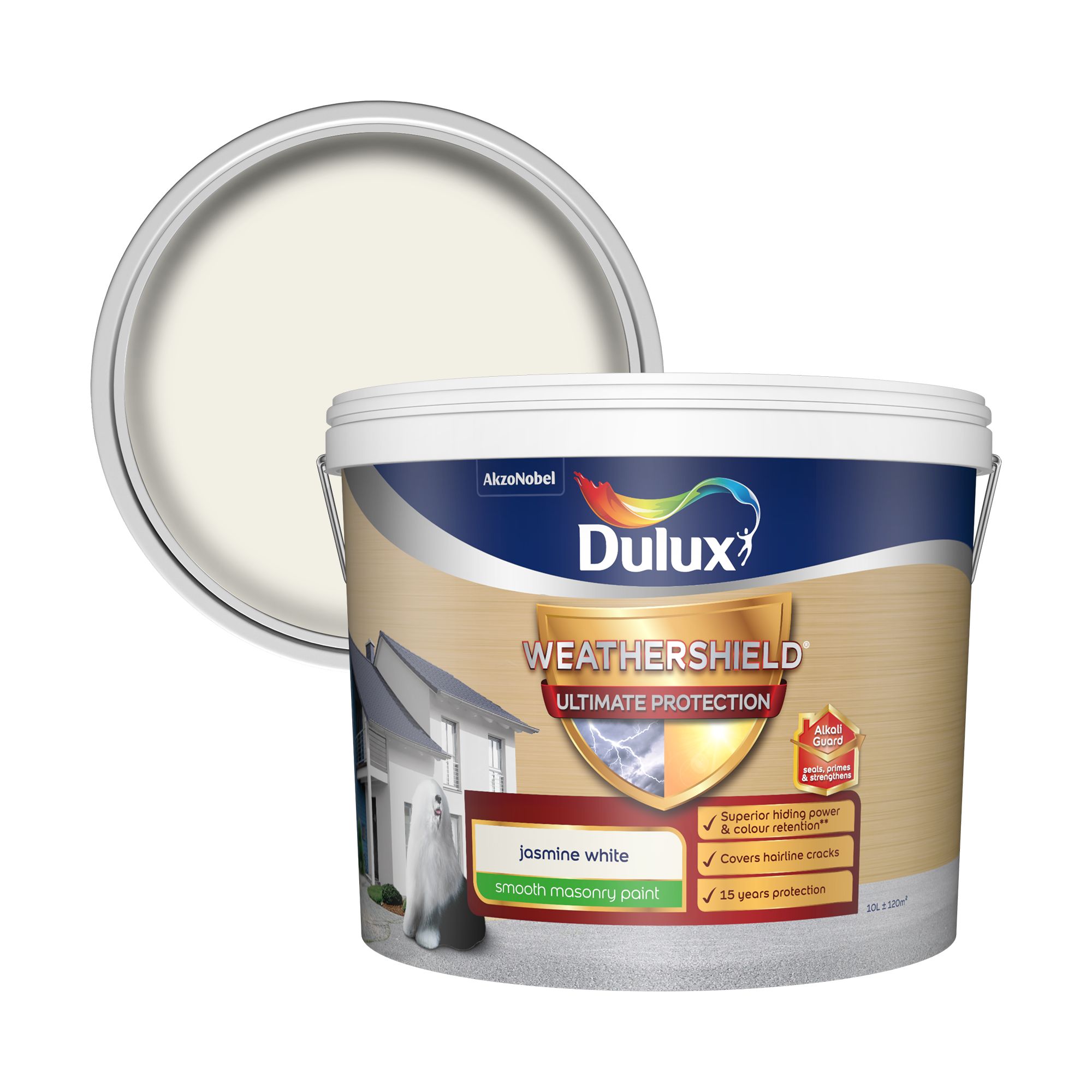 Dulux Weathershield ultimate protection Jasmine white Smooth Matt
