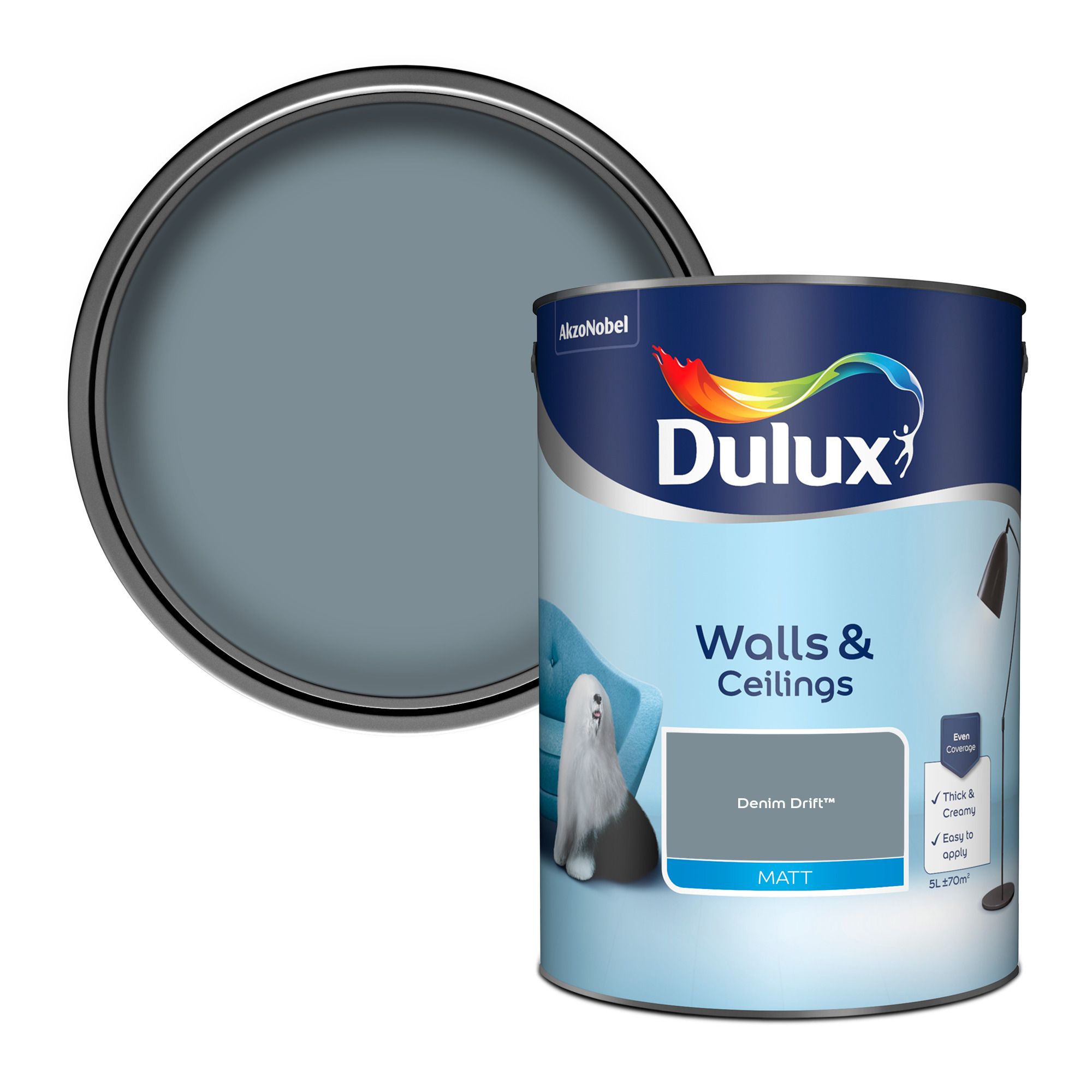 Dulux Denim drift Matt Emulsion paint 5L | Departments | DIY at B&Q