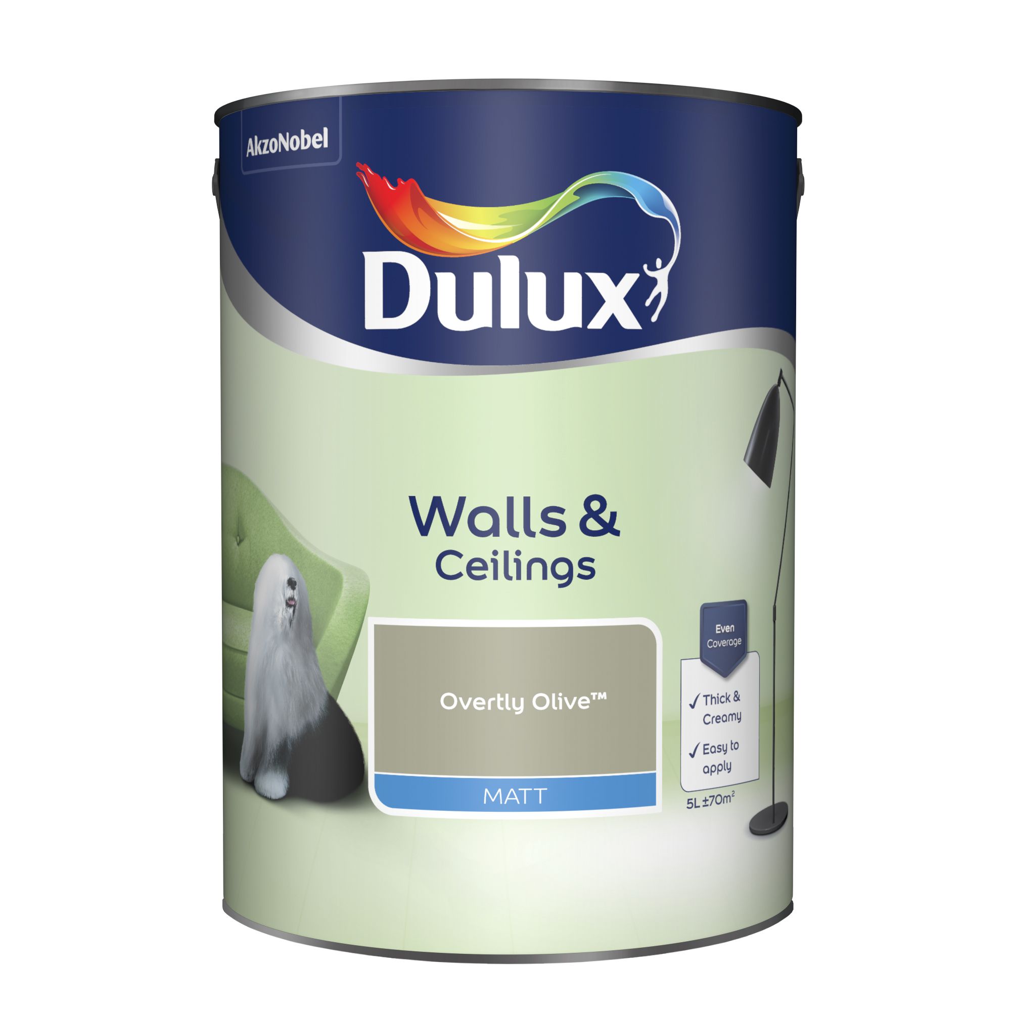 Dulux Overtly Olive Matt Emulsion Paint 5L | Departments | DIY At B&Q