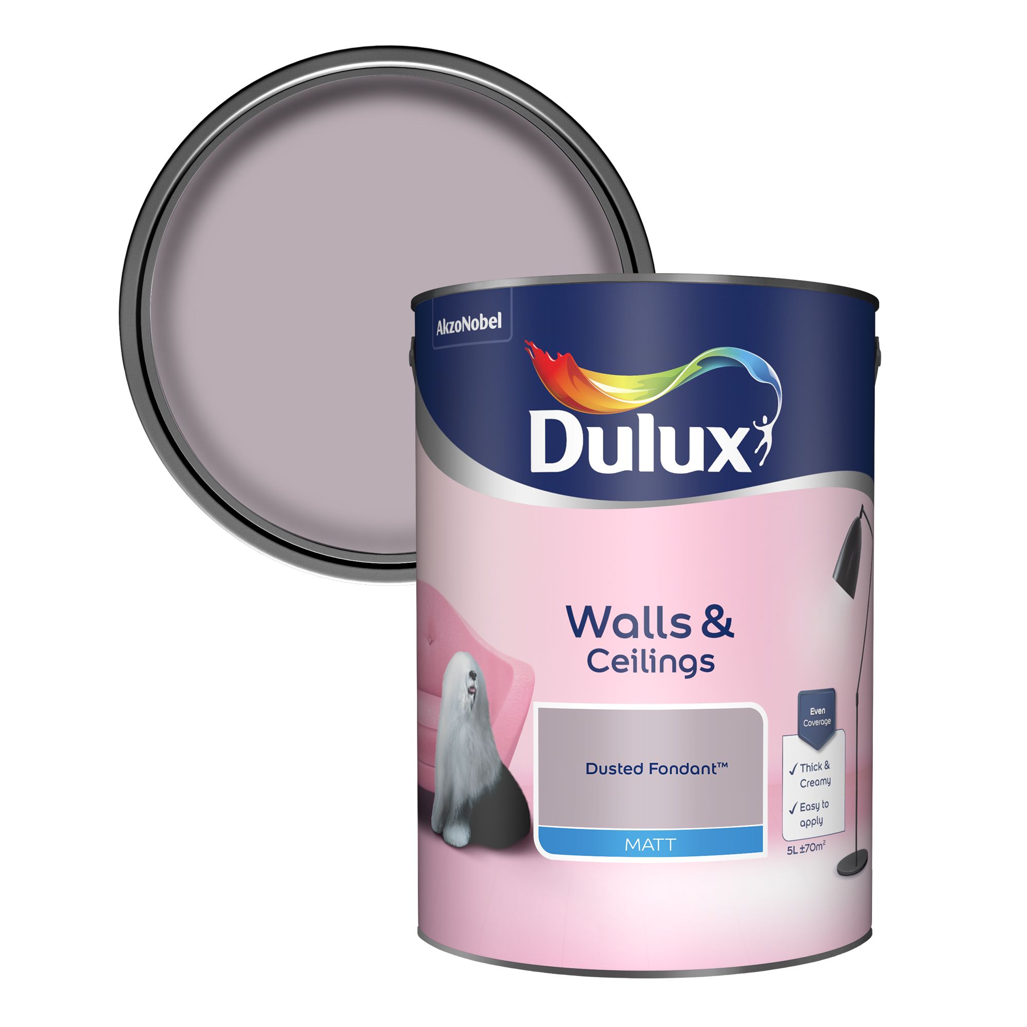 Dulux Dusted fondant Matt Emulsion paint 5L | Departments | DIY at B&Q