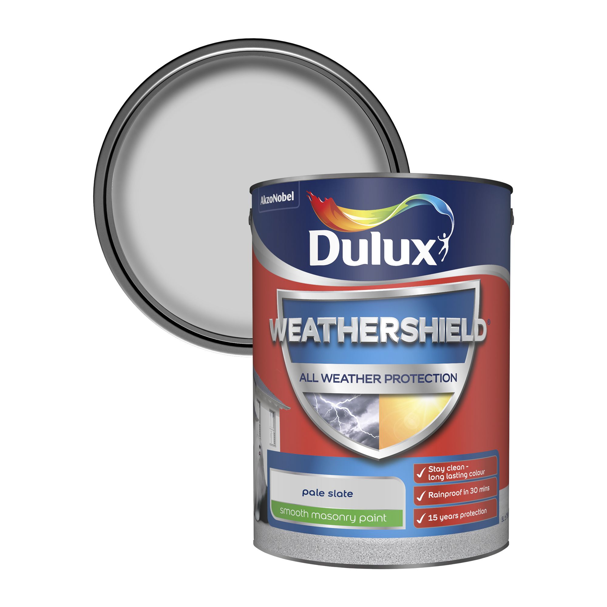 Dulux Weathershield Pale slate Smooth Matt Masonry paint 5L