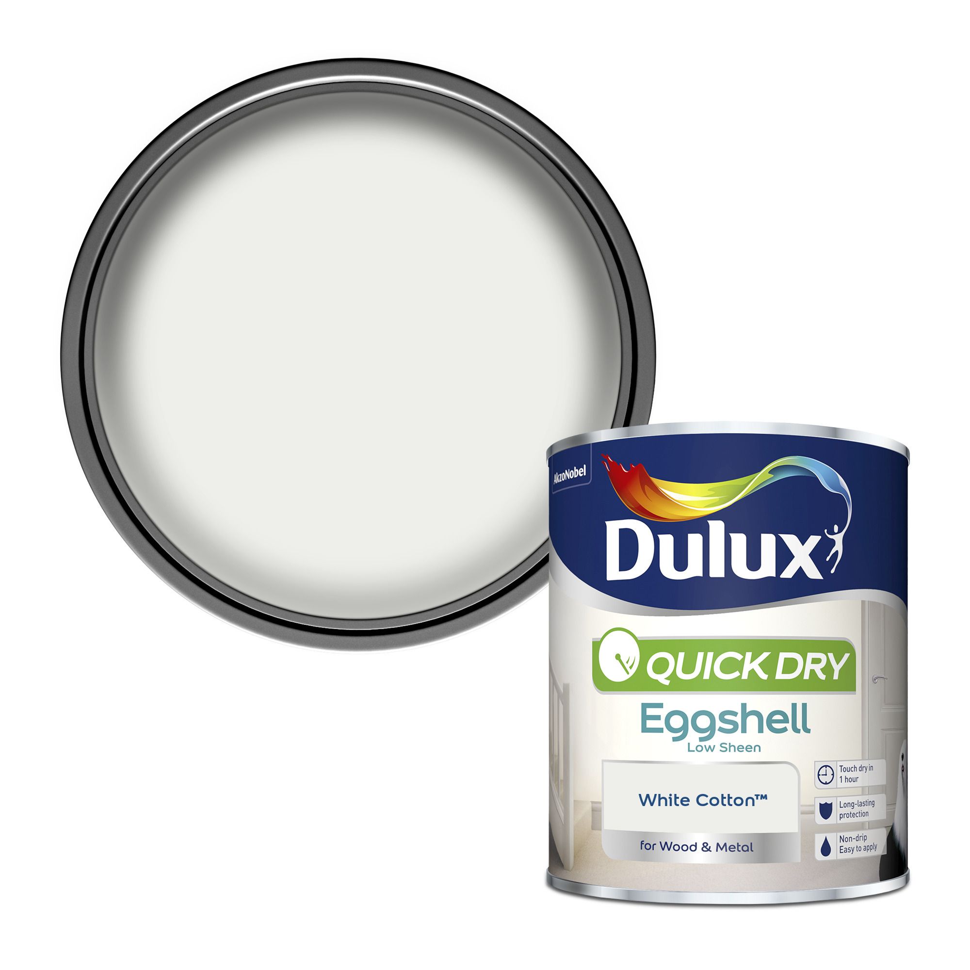  Dulux  Quick dry White cotton Eggshell  Metal wood paint  