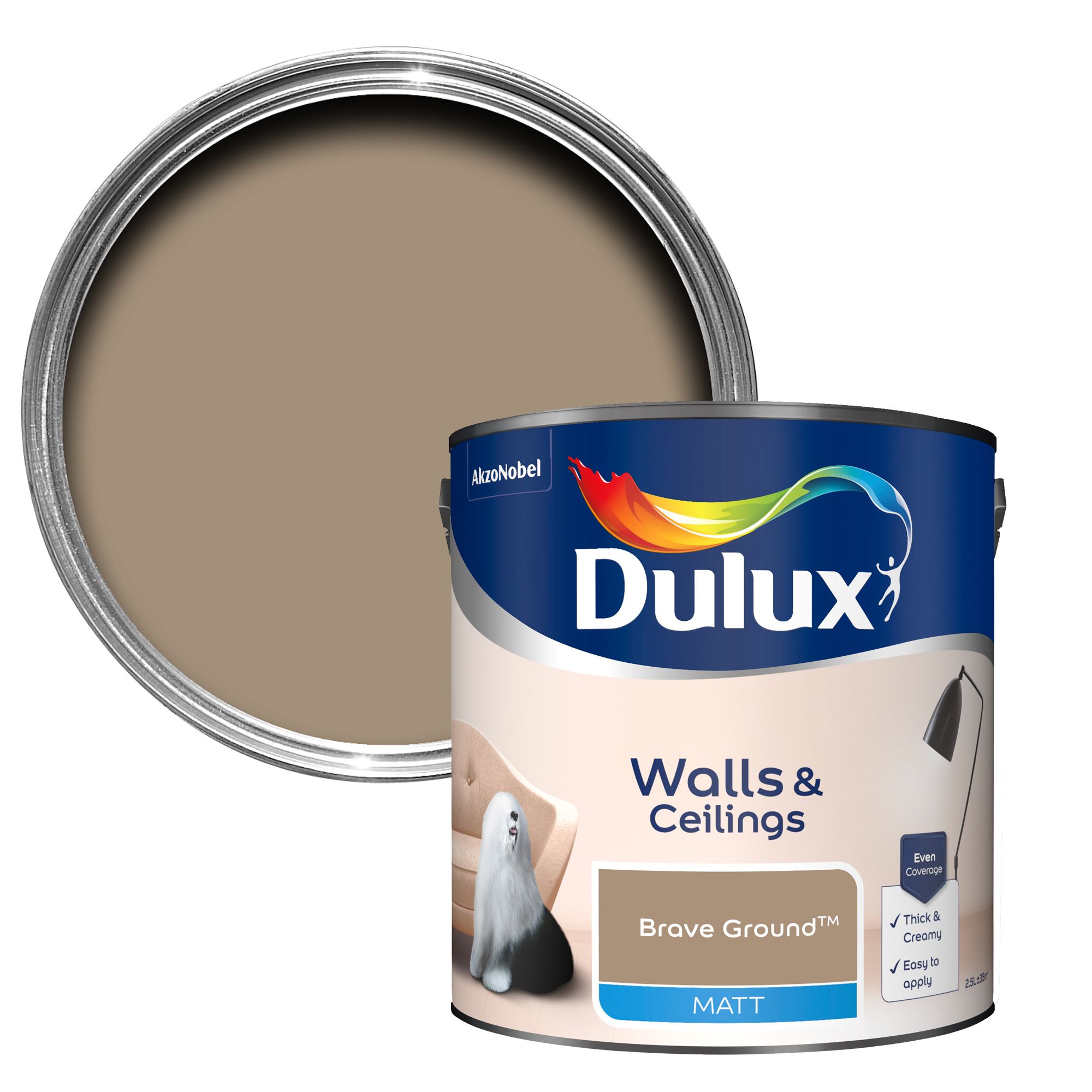 Dulux Walls & ceilings Brave Ground Matt Emulsion paint 2.5L