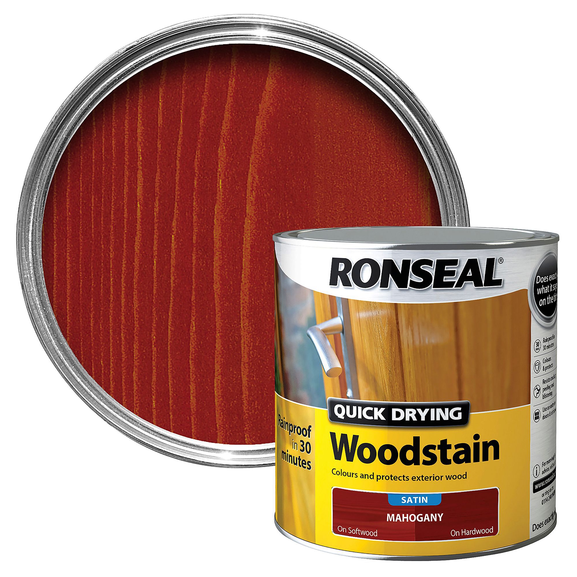 Ronseal Mahogany Satin Woodstain 2.5L Departments DIY at B&Q