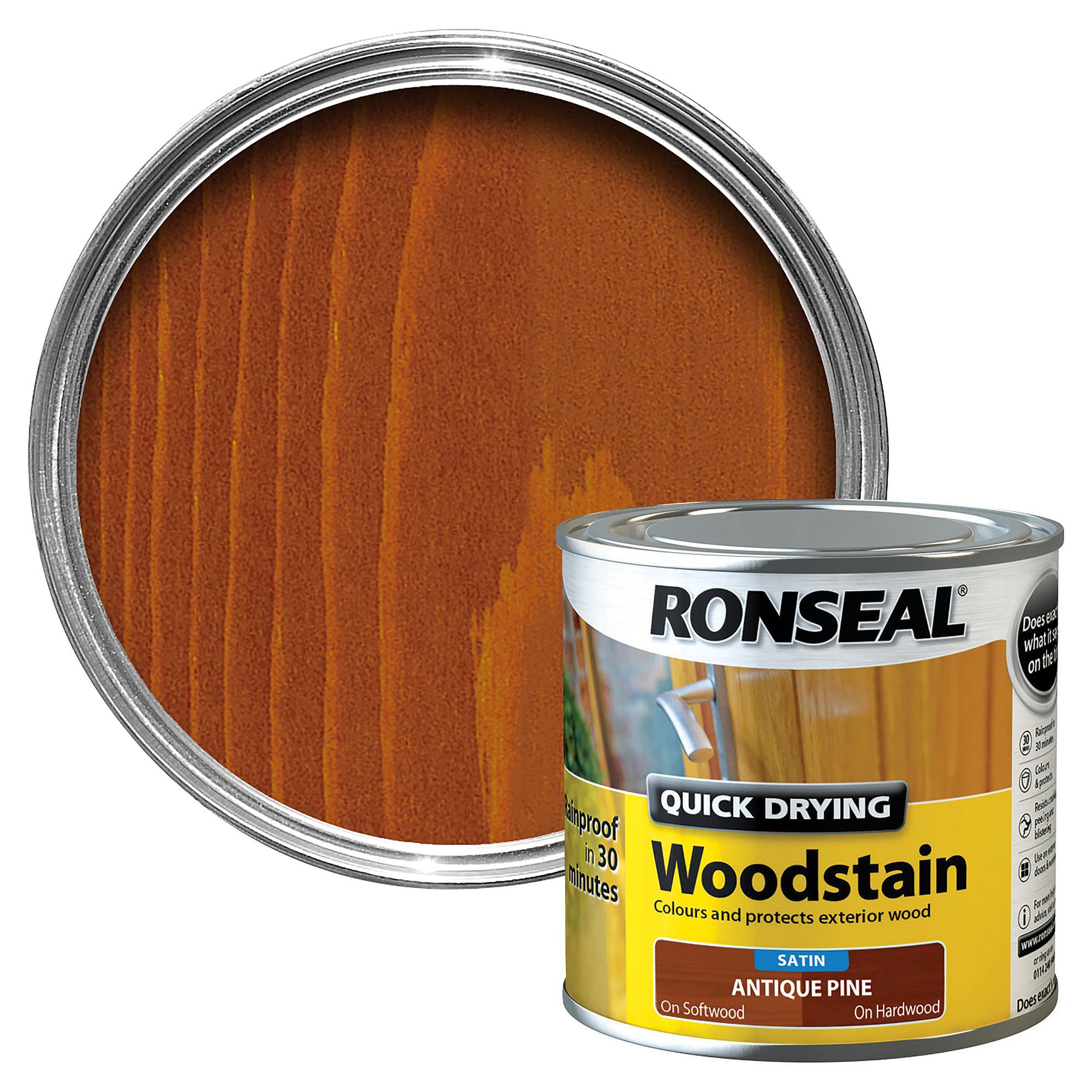 Ronseal Antique pine Satin Wood stain, 0.25L | Departments | DIY at B&Q