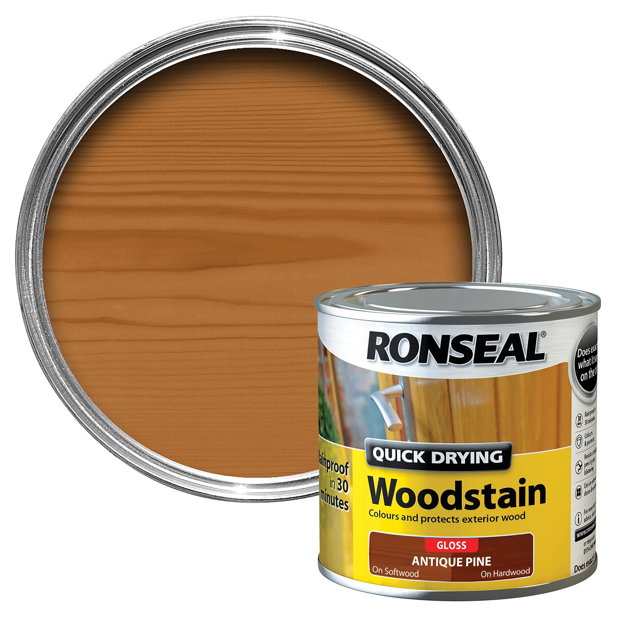 Ronseal Antique pine Gloss Wood stain, 0.25L Departments DIY at B&Q