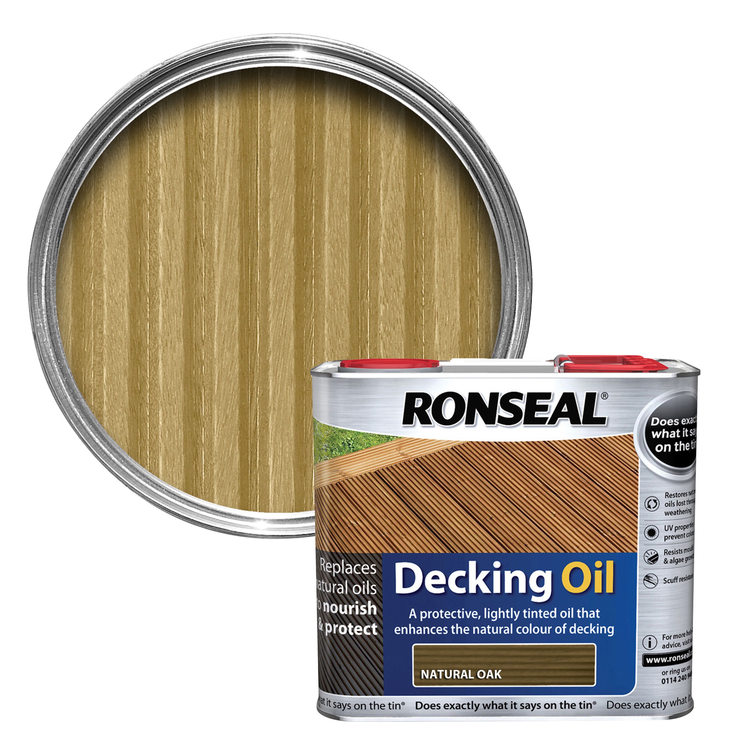 Ronseal Natural oak Matt Decking Wood oil, 2.5L Departments DIY at B&Q
