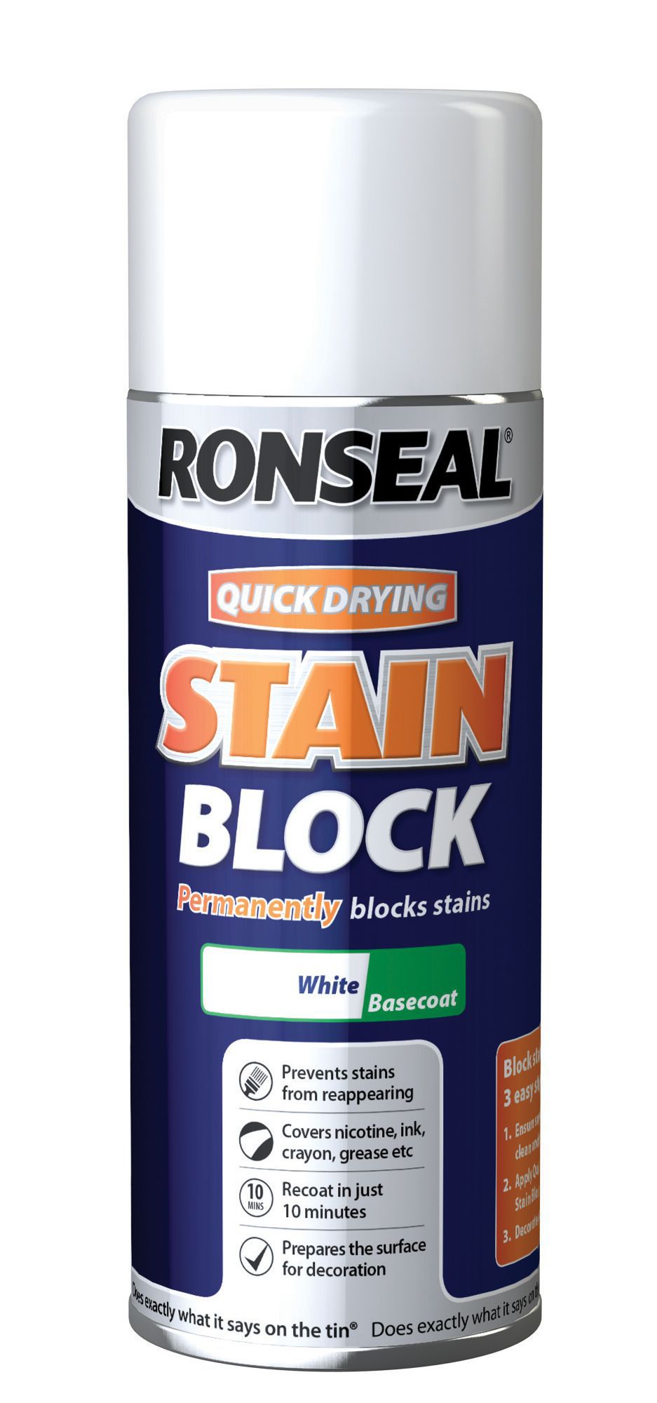 Ronseal White Ceilings & walls Stain block paint, 400ml Departments