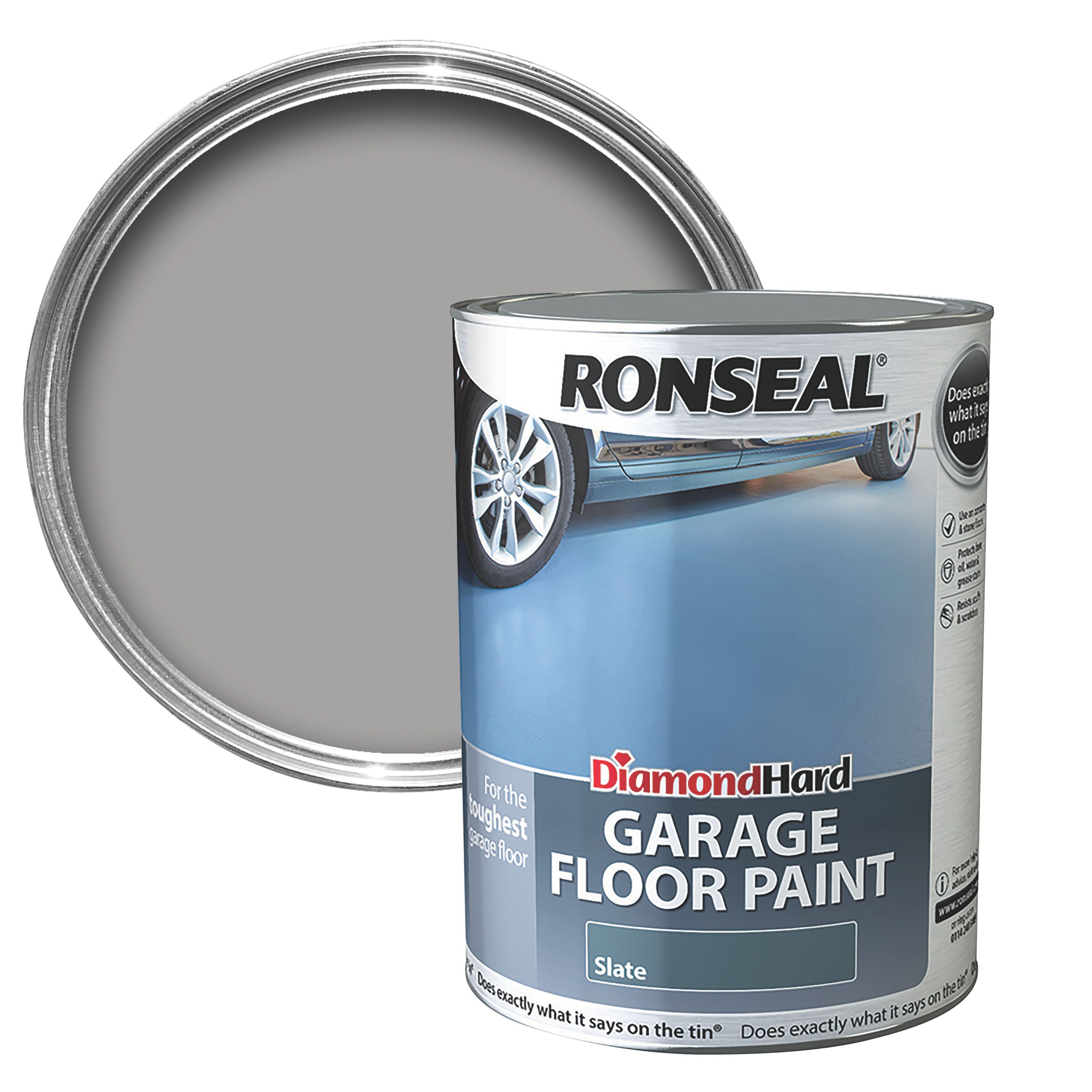 Ronseal Diamond Hard Slate Satin Garage Floor Paint 5l Departments Diy At B Q