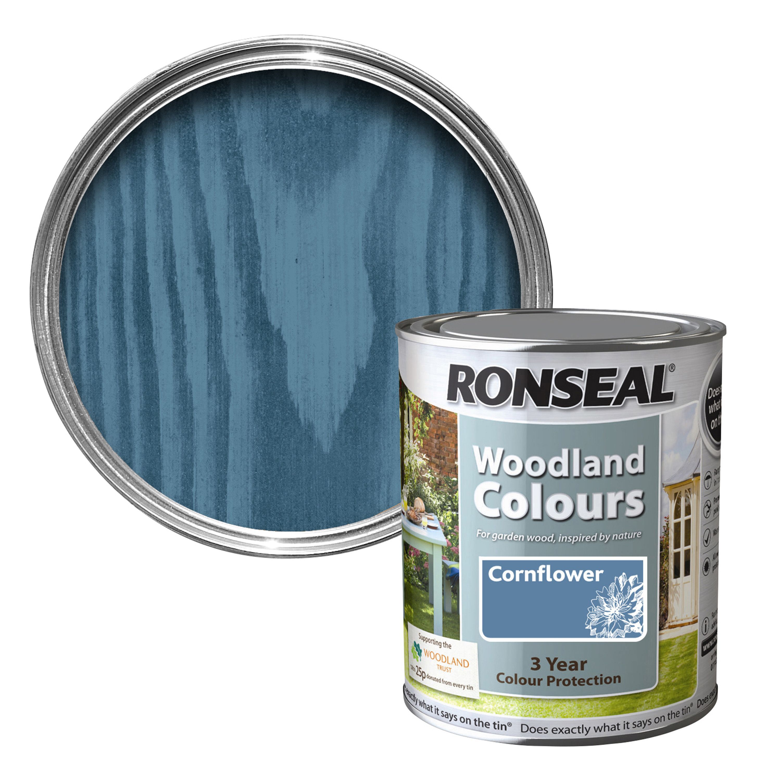 Ronseal Woodland Colours Cornflower Matt Woodstain 0.75L Departments