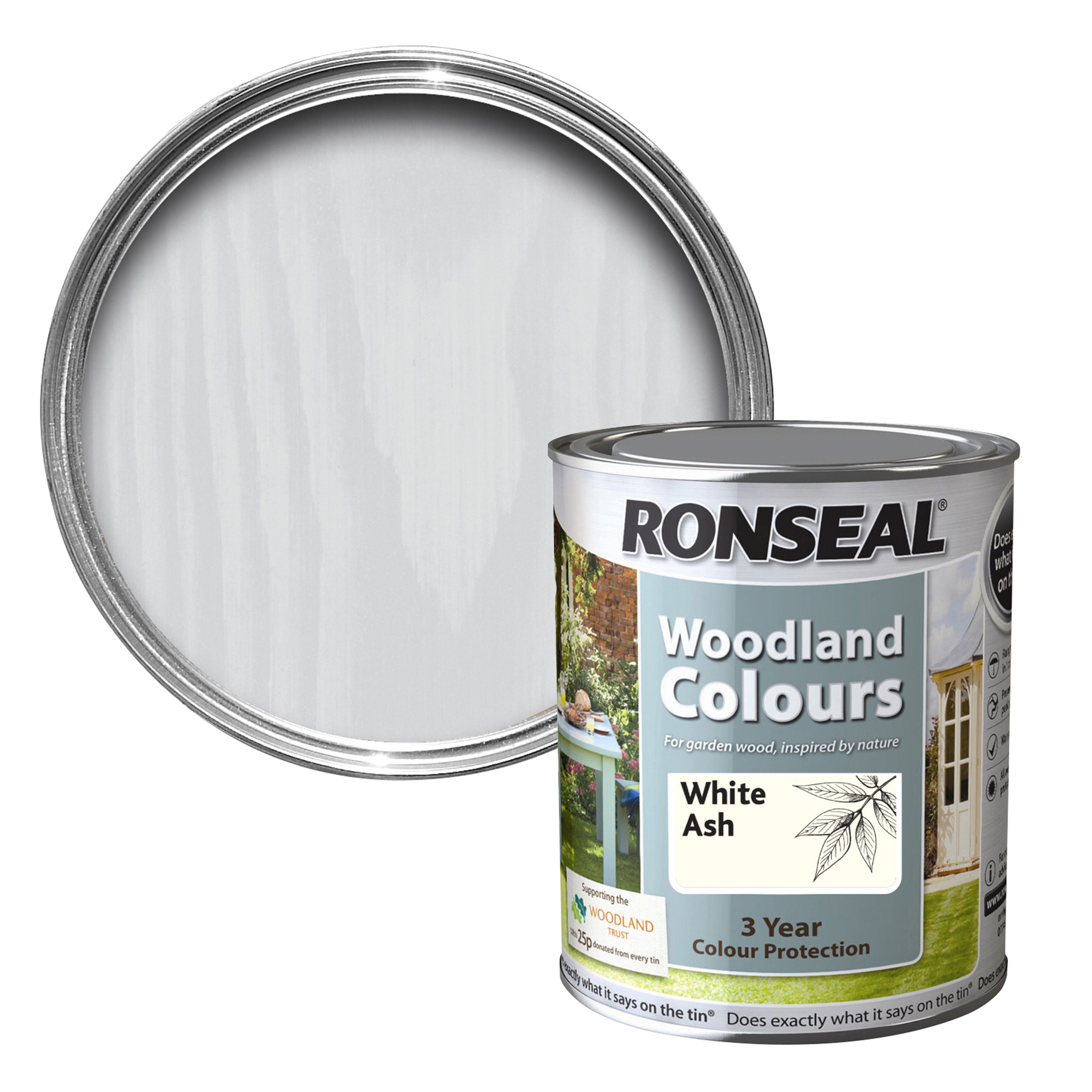 Ronseal Woodland Colours White Ash Matt Woodstain 750ml Departments