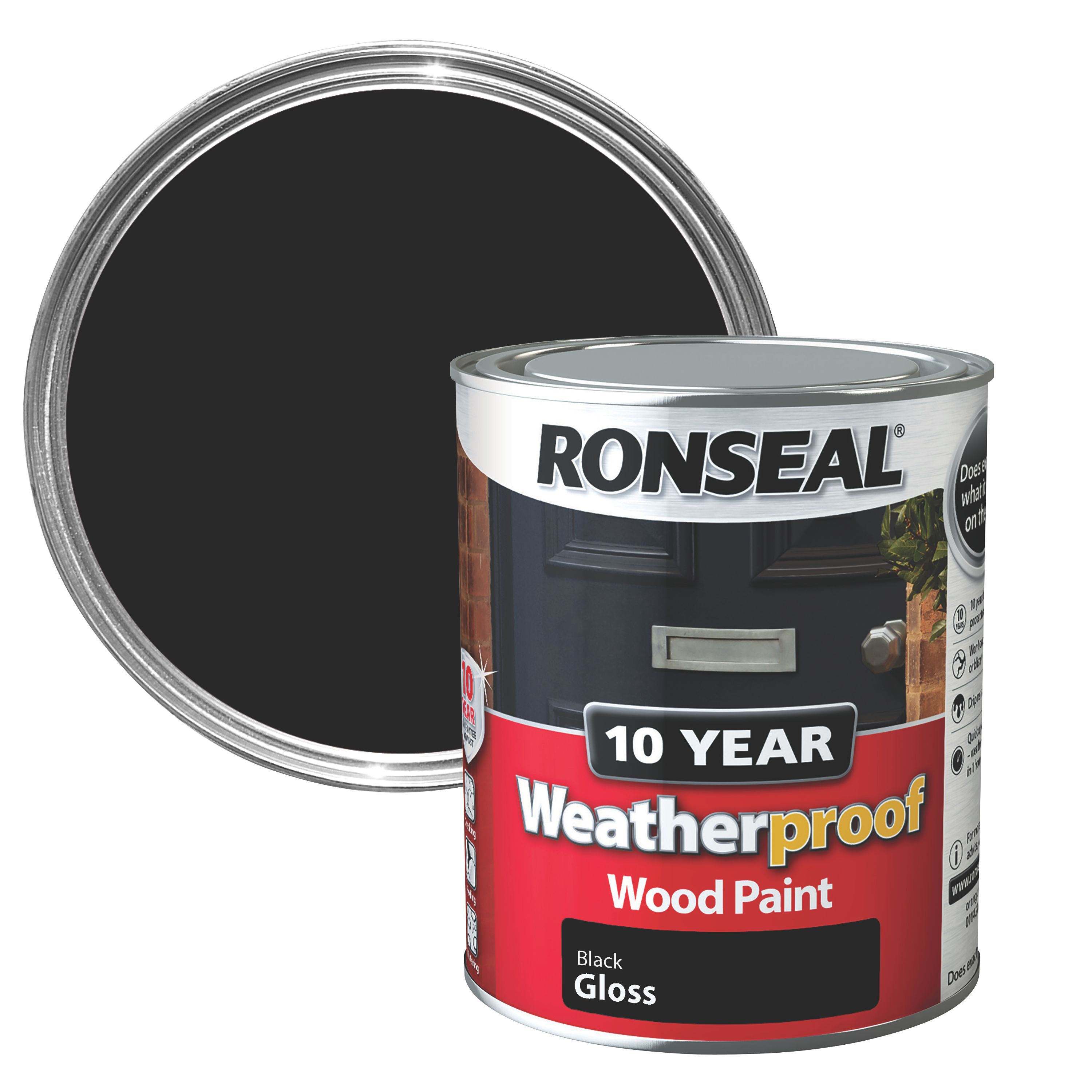 Ronseal Black Gloss Wood Paint 750ml | Departments | DIY at B&Q