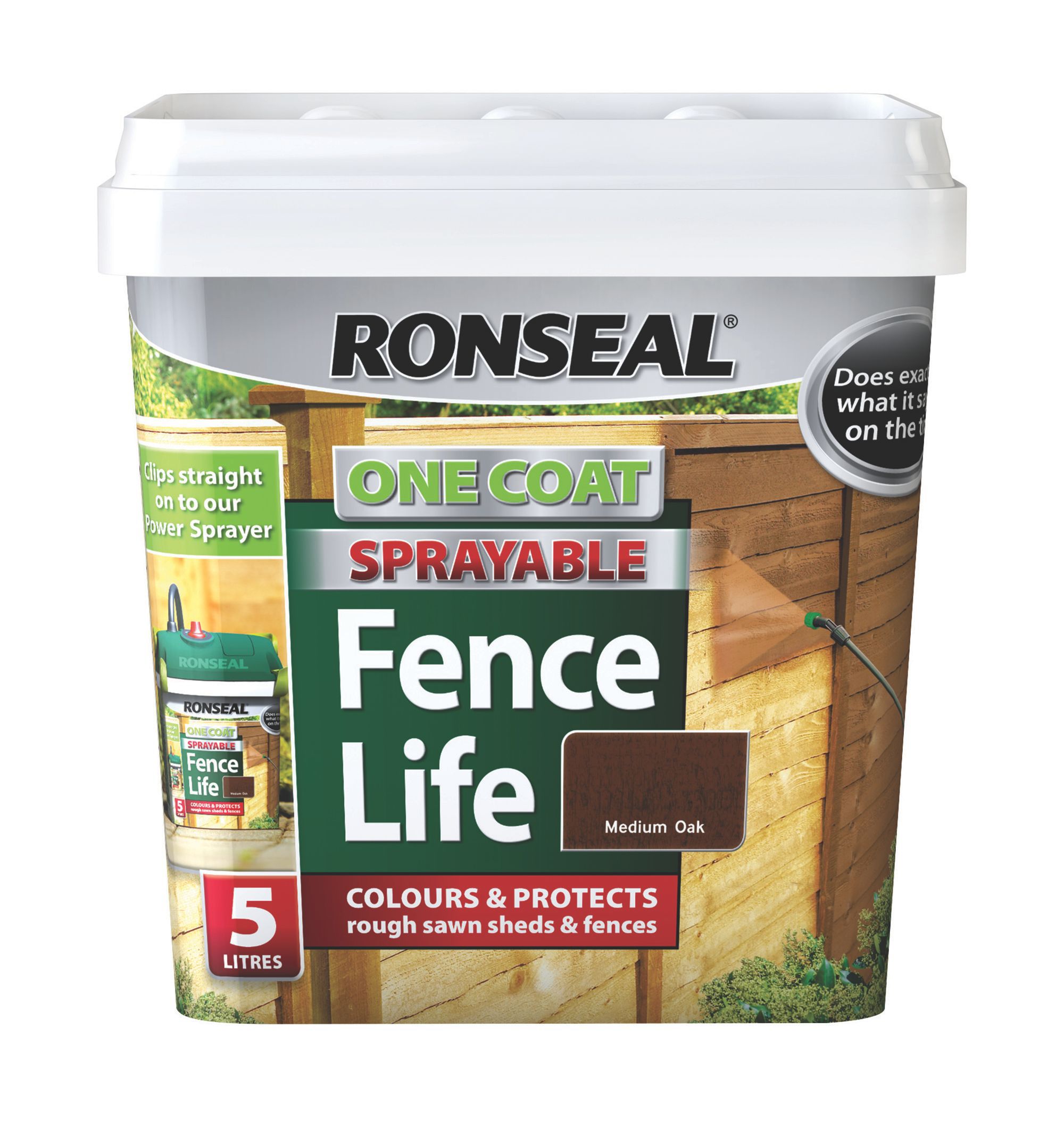 ronseal medium oak matt shed & fence stain 5l