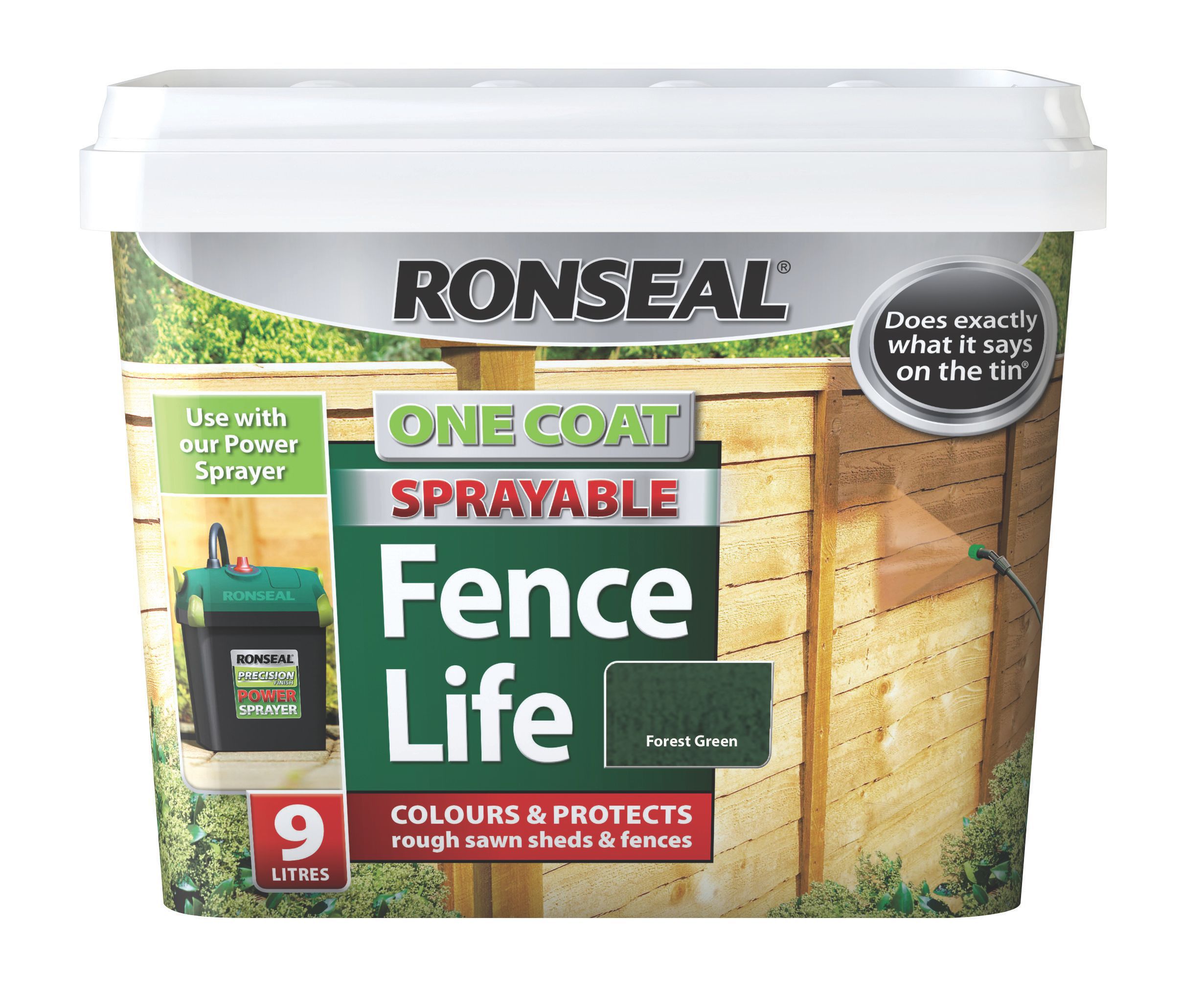 Ronseal Forest green Matt Shed &amp; fence stain 9L 