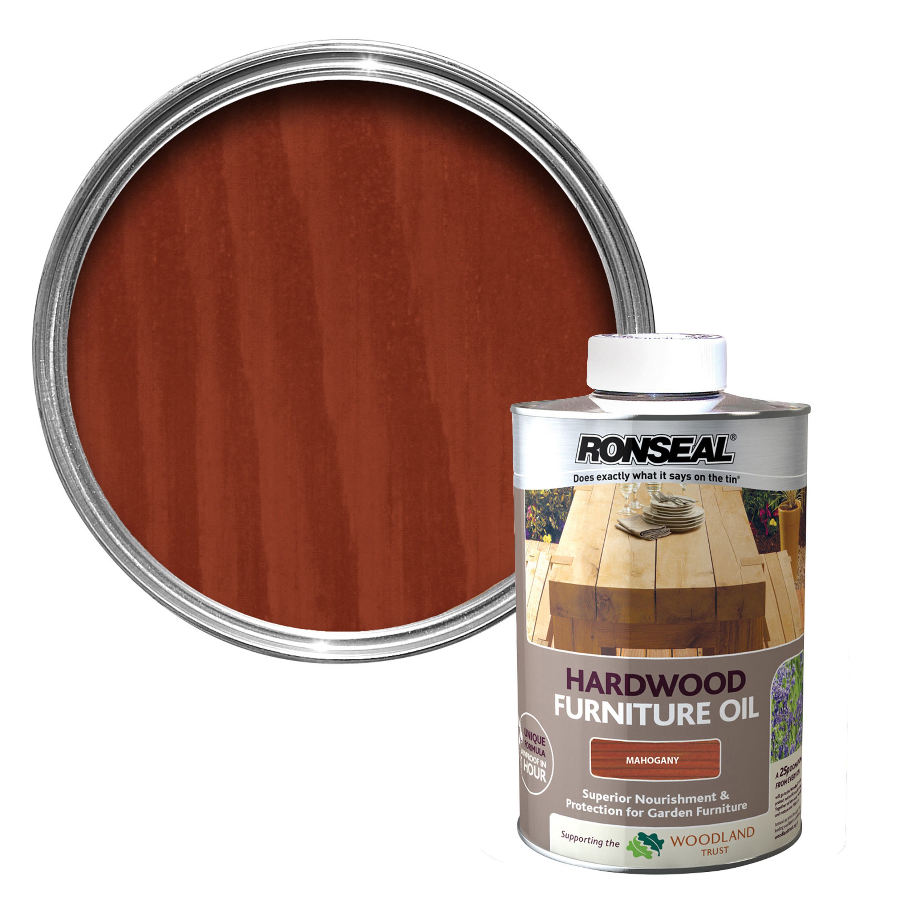 Ronseal Woodland Trust Mahogany Light Tinted Finish Hardwood Garden ...