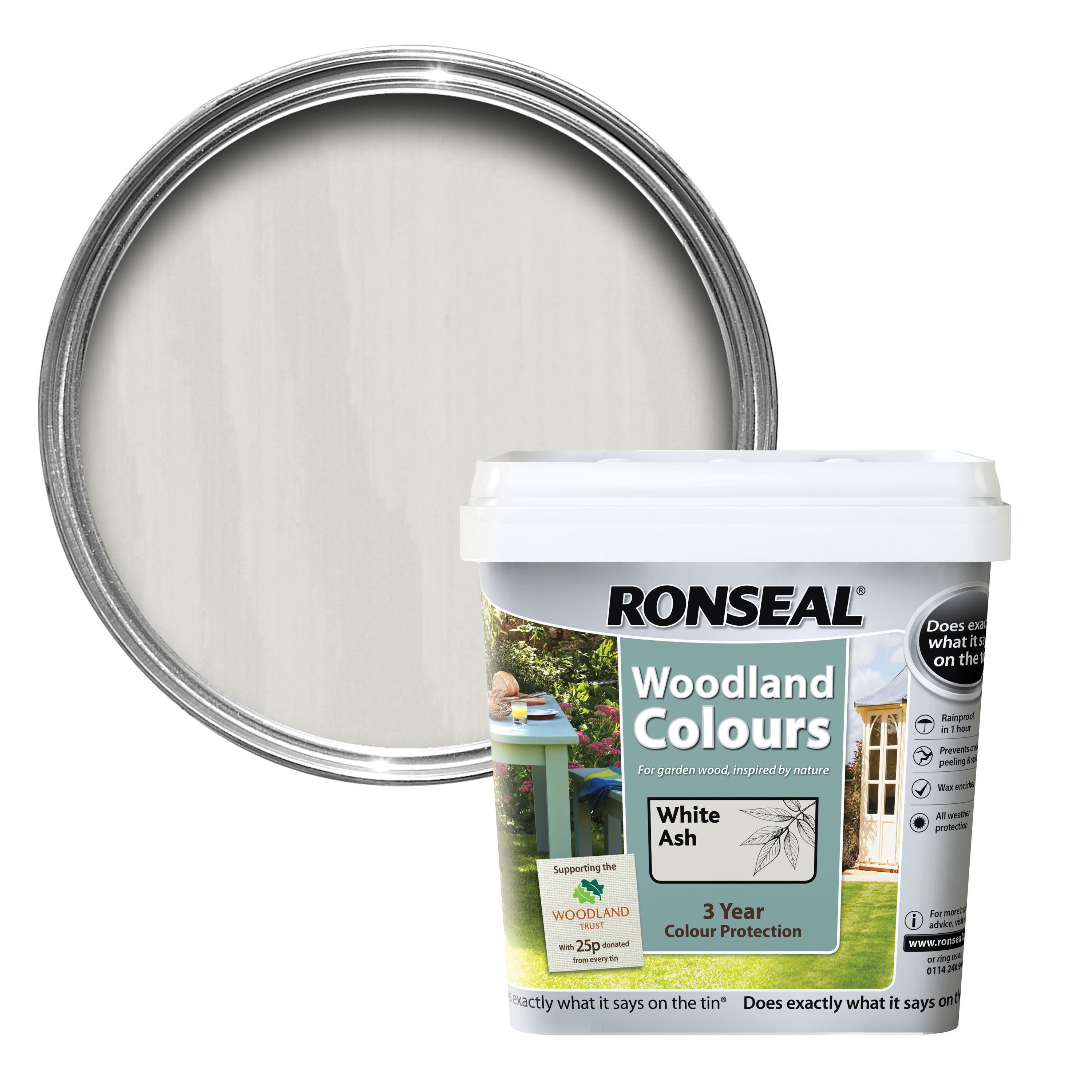 Ronseal Woodland Colours White Ash Matt Woodstain 5L Departments