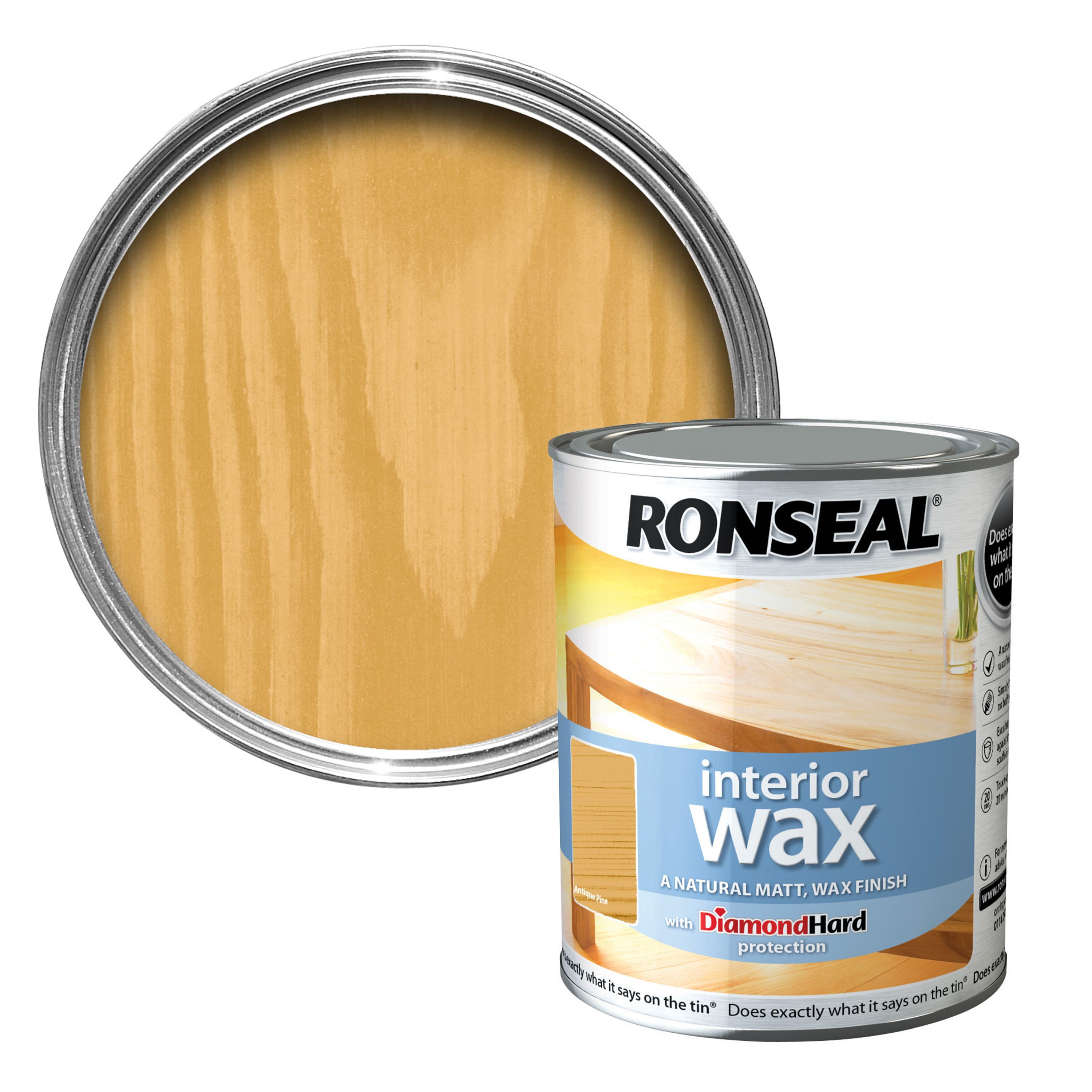 Ronseal Diamond hard Antique pine Matt Wood wax, 0.75L Departments