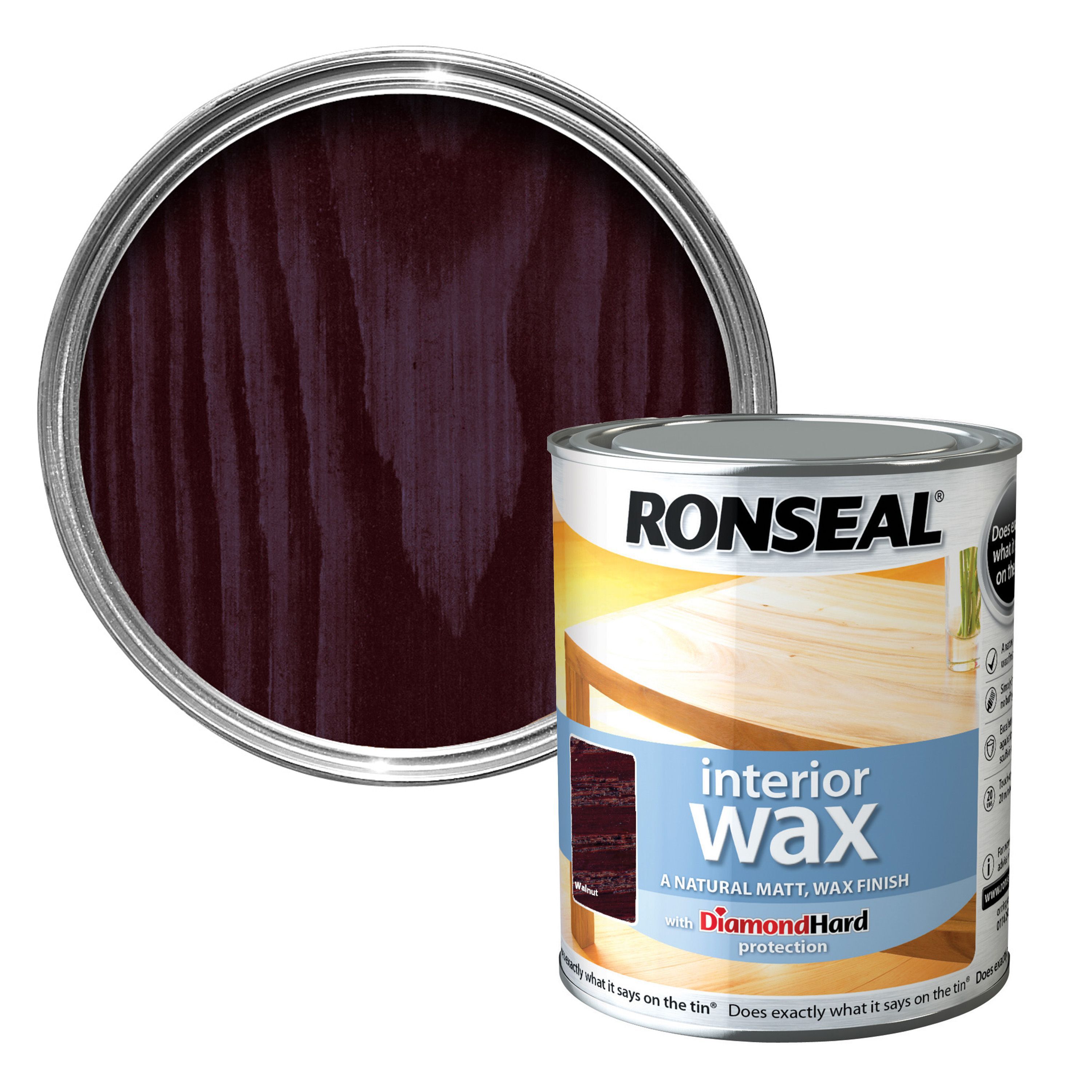Ronseal Diamond Hard Walnut Matt Wood Wax 0 75l Departments