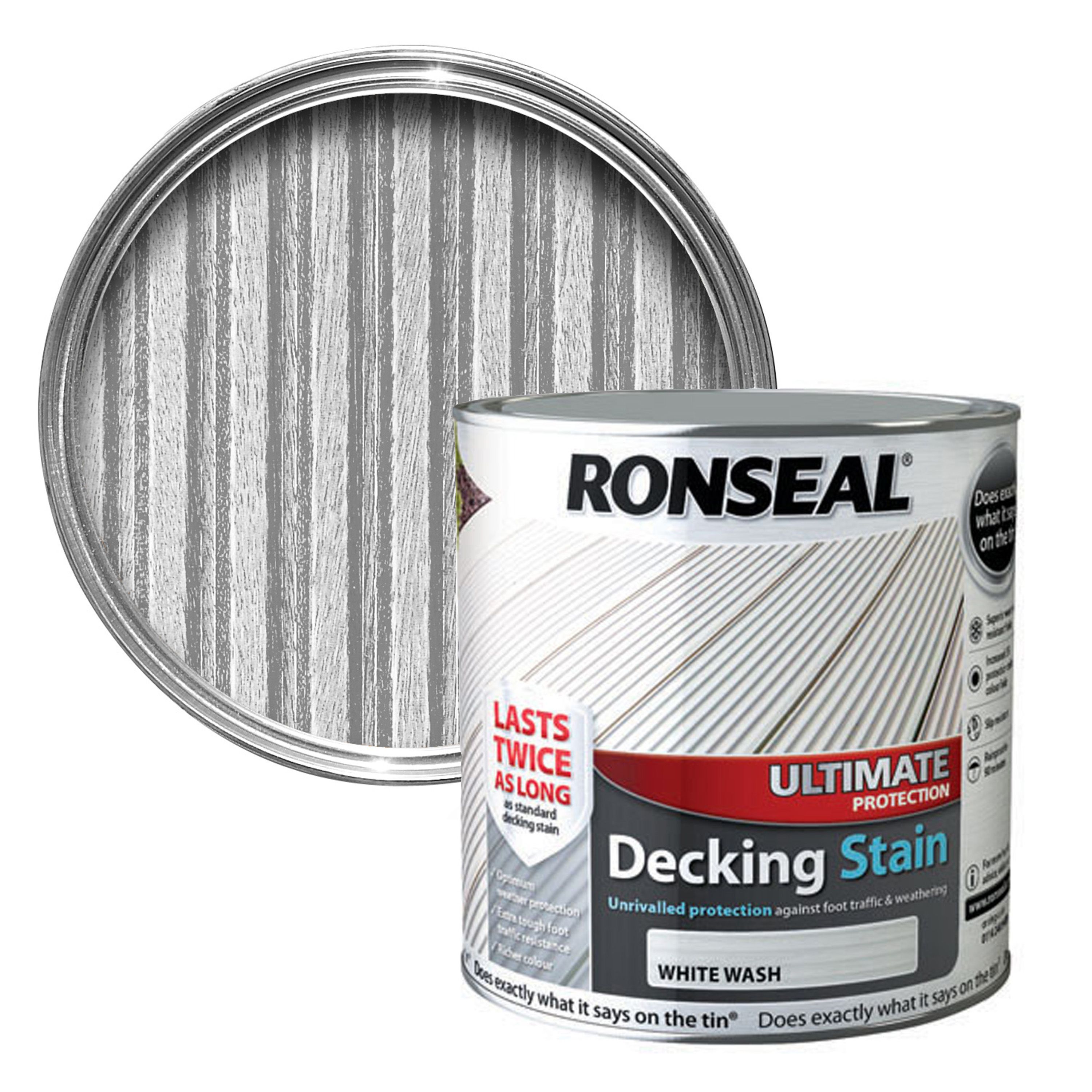 Ronseal Ultimate White Wash Matt Decking Stain 2 5L