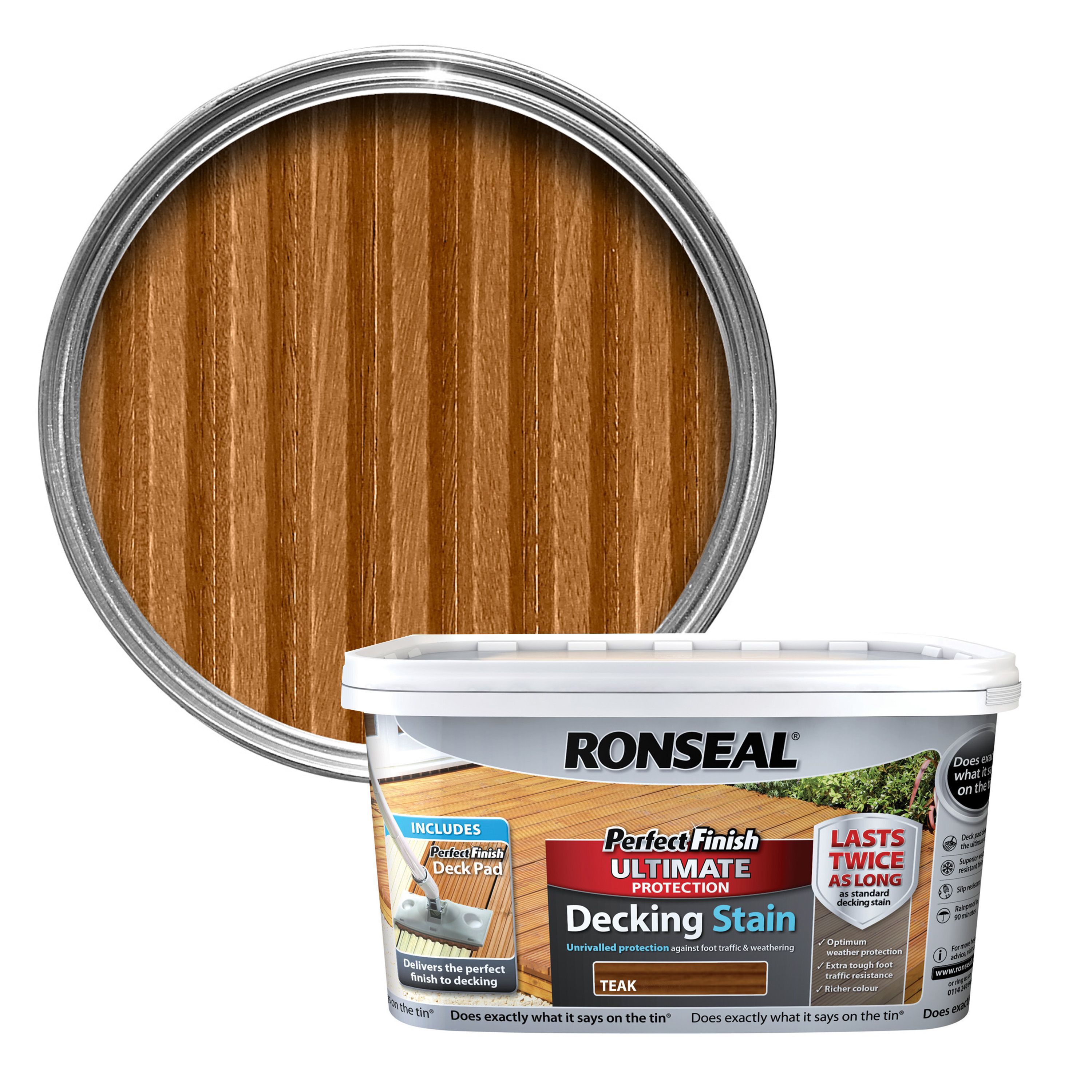 Ronseal Perfect Finish Teak Decking Stain 2.5L | Departments | DIY At B&Q