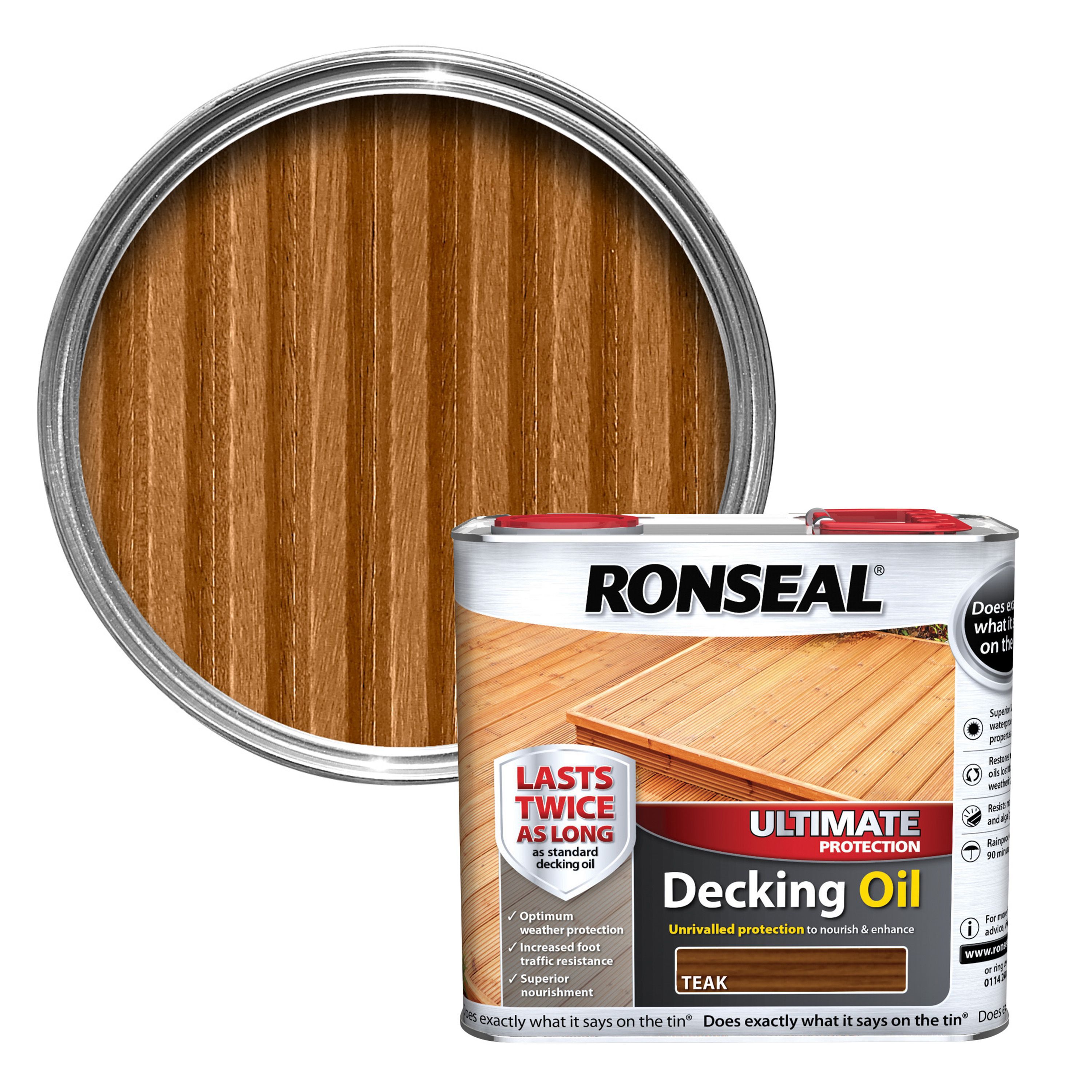 Ronseal Ultimate Teak Decking oil 2.5L Departments DIY at B&Q