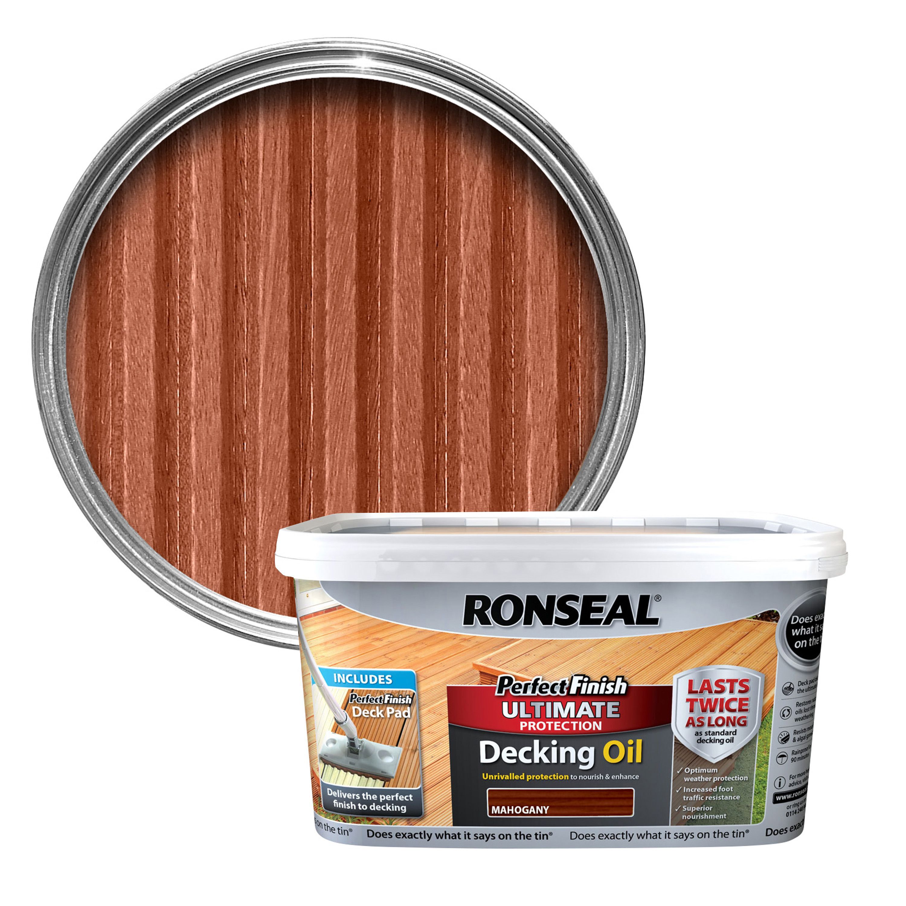 Ronseal Perfect finish Mahogany Decking oil 2.5L Departments DIY at B&Q