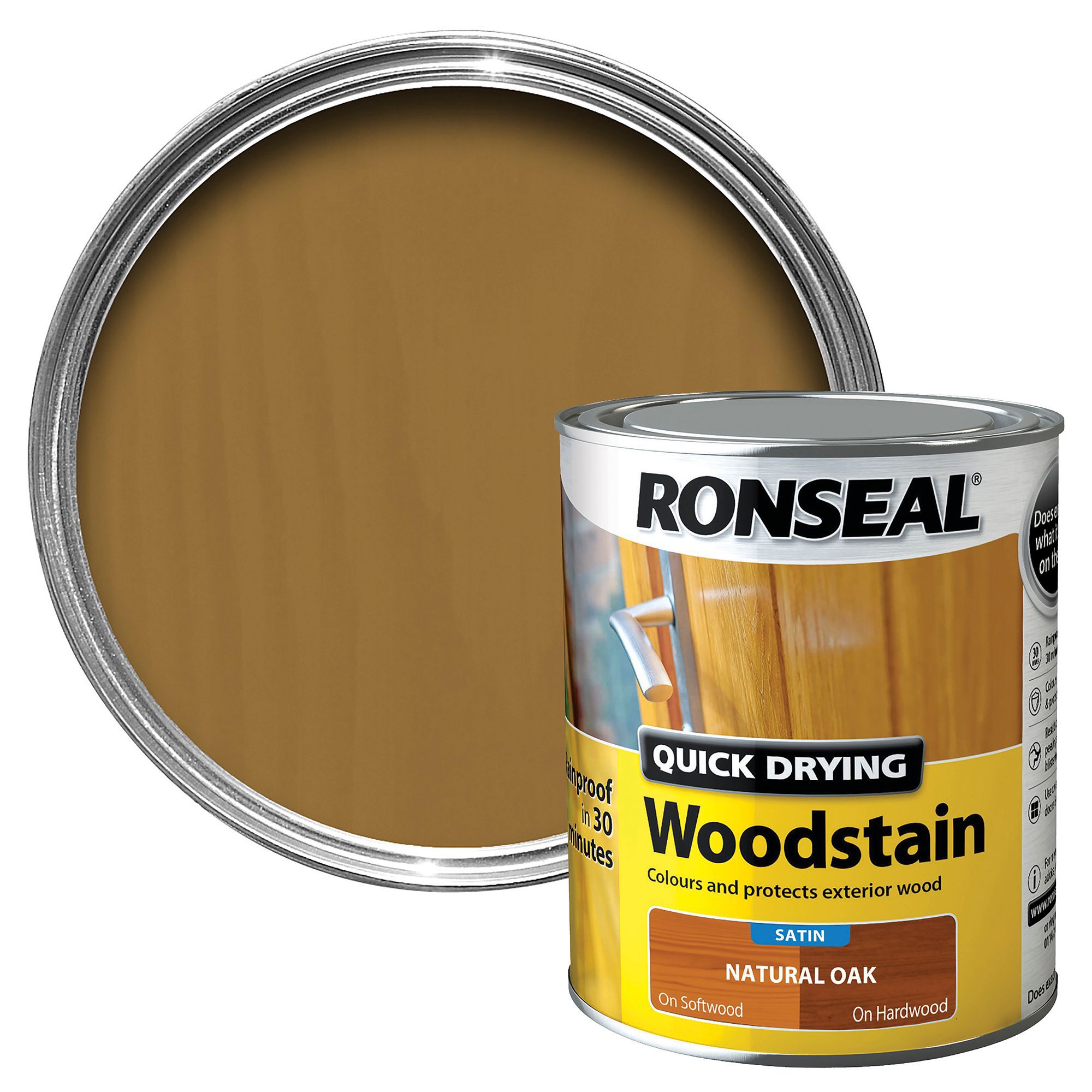 Ronseal Natural oak Satin Woodstain 0.75L Departments DIY at B&Q