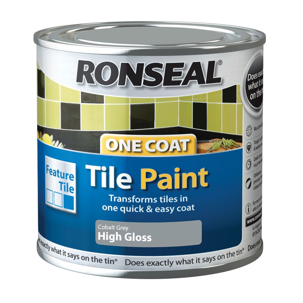 Ronseal Grey High gloss Tile paint0.25L | Departments ...