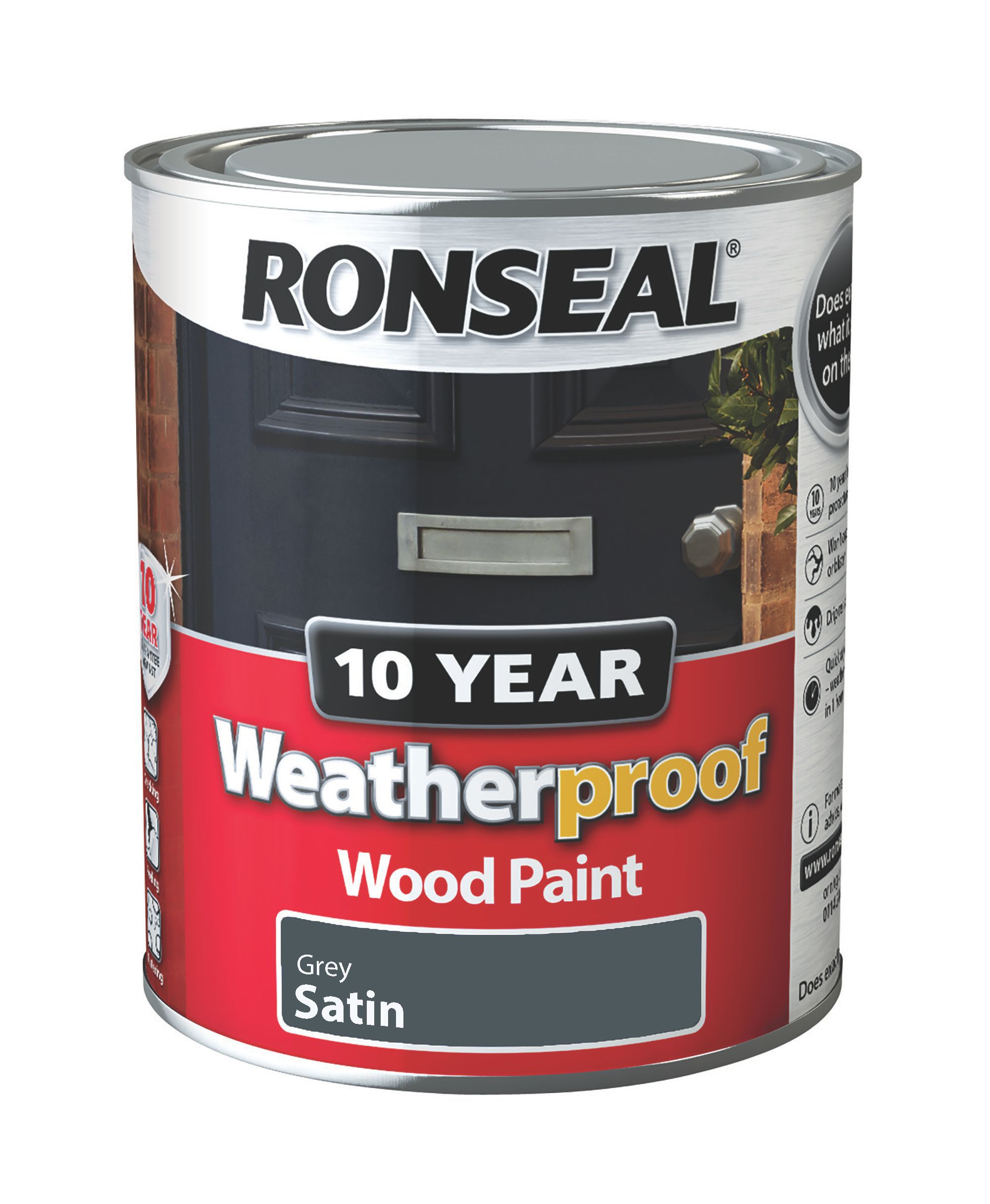 Ronseal Exterior Grey stone Satin Wood paint 0.75L Departments